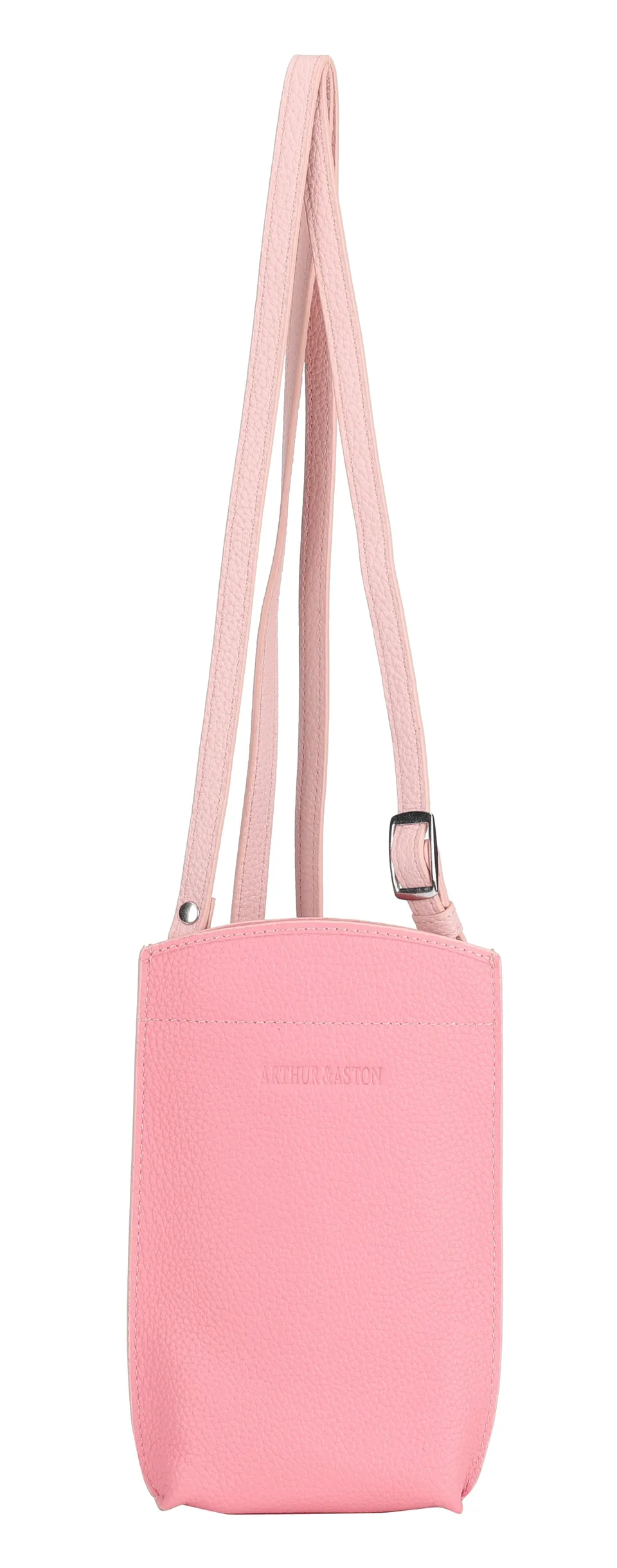 arthur-et-aston-joy-pochette-t-l-phone-cuir-rose-bandouli-re image 1