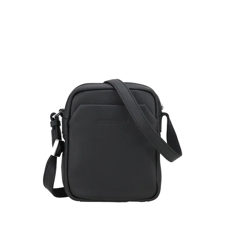 arthur-et-aston-sim-on-sac-travers-cuir-noir-homme image 1