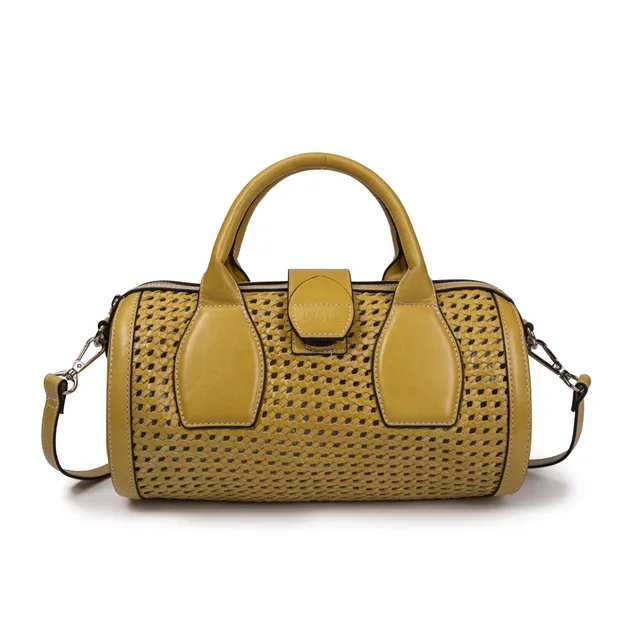 kate-lee-frola-sac-bowling-cuir-jaune-tress-29x15-cm image 1
