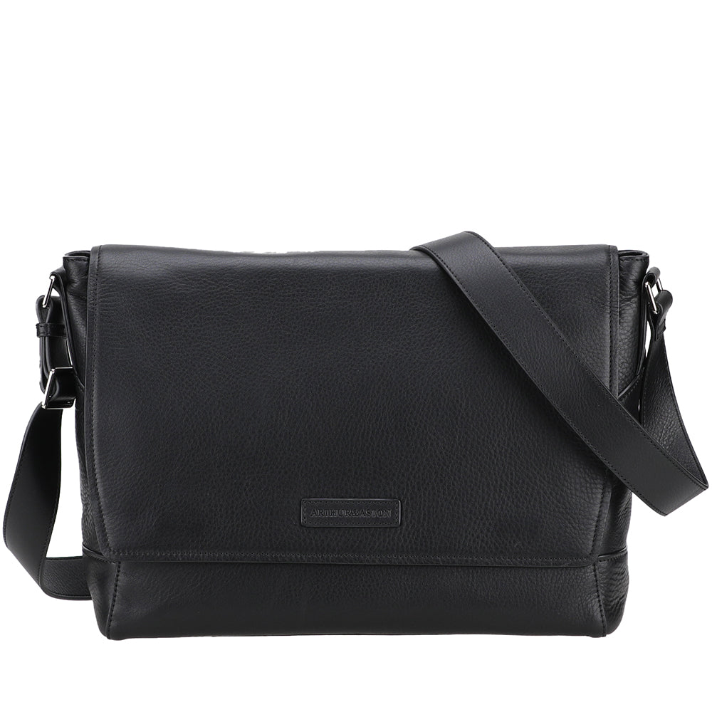 arthur-et-aston-jos-besace-rabat-cuir-noir-homme image 1