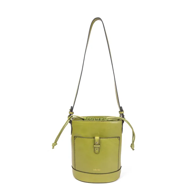 kate-lee-louvre-sac-seau-cuir-vert-vachette image 1