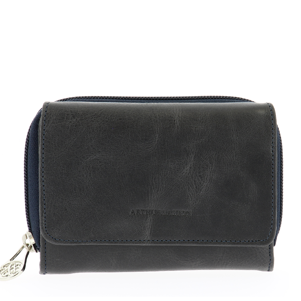 arthur-et-aston-rose-porte-monnaie-cartes-cuir-noir-2 image 7