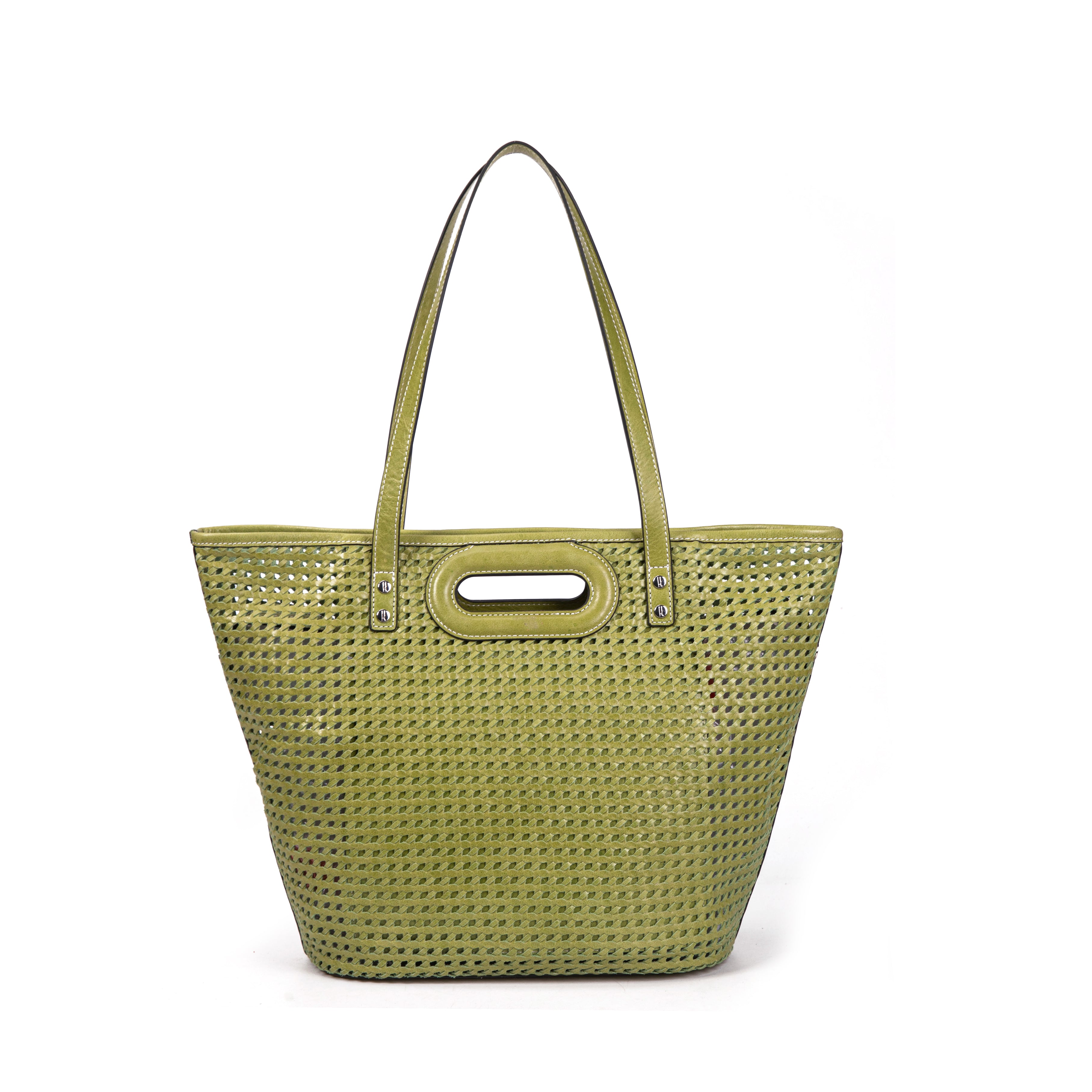 kate-lee-ofine-sac-cabas-cuir-tress-vert image 4