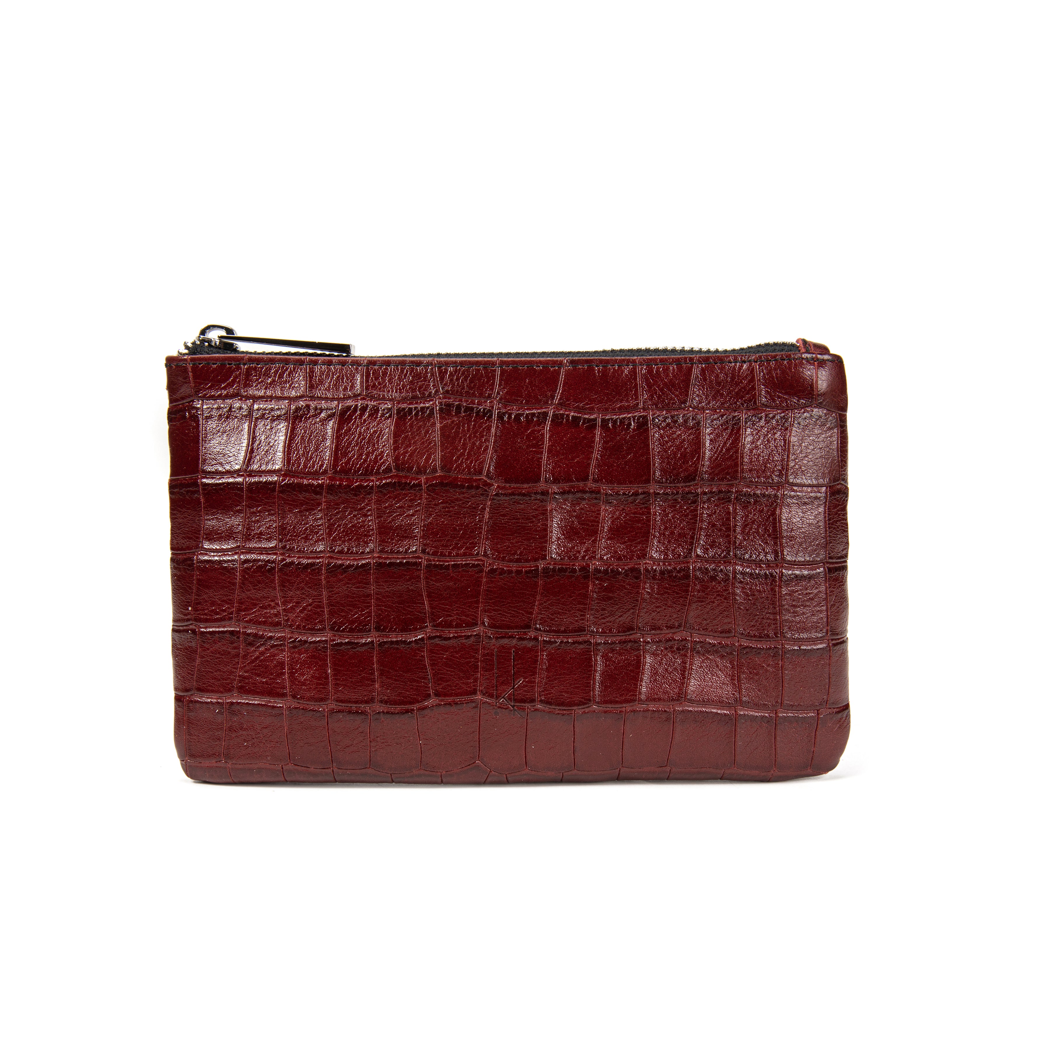 kate-lee-pochette-zipp-e-l-croco-bordeaux-cuir image 1