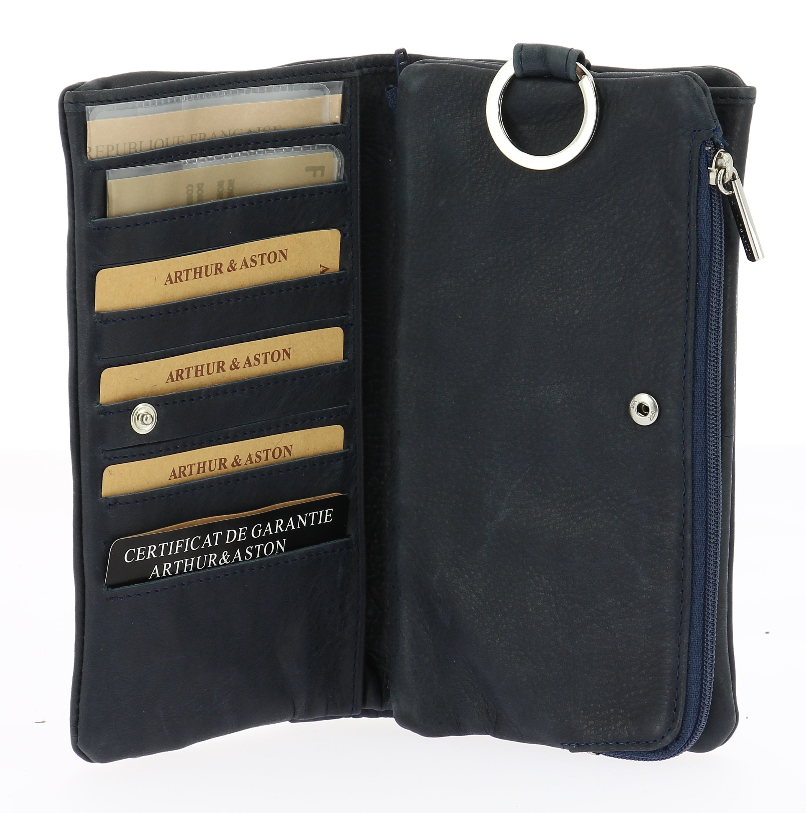 arthur-et-aston-rose-portefeuille-cuir-huil-noir-grand-mod-le image 5