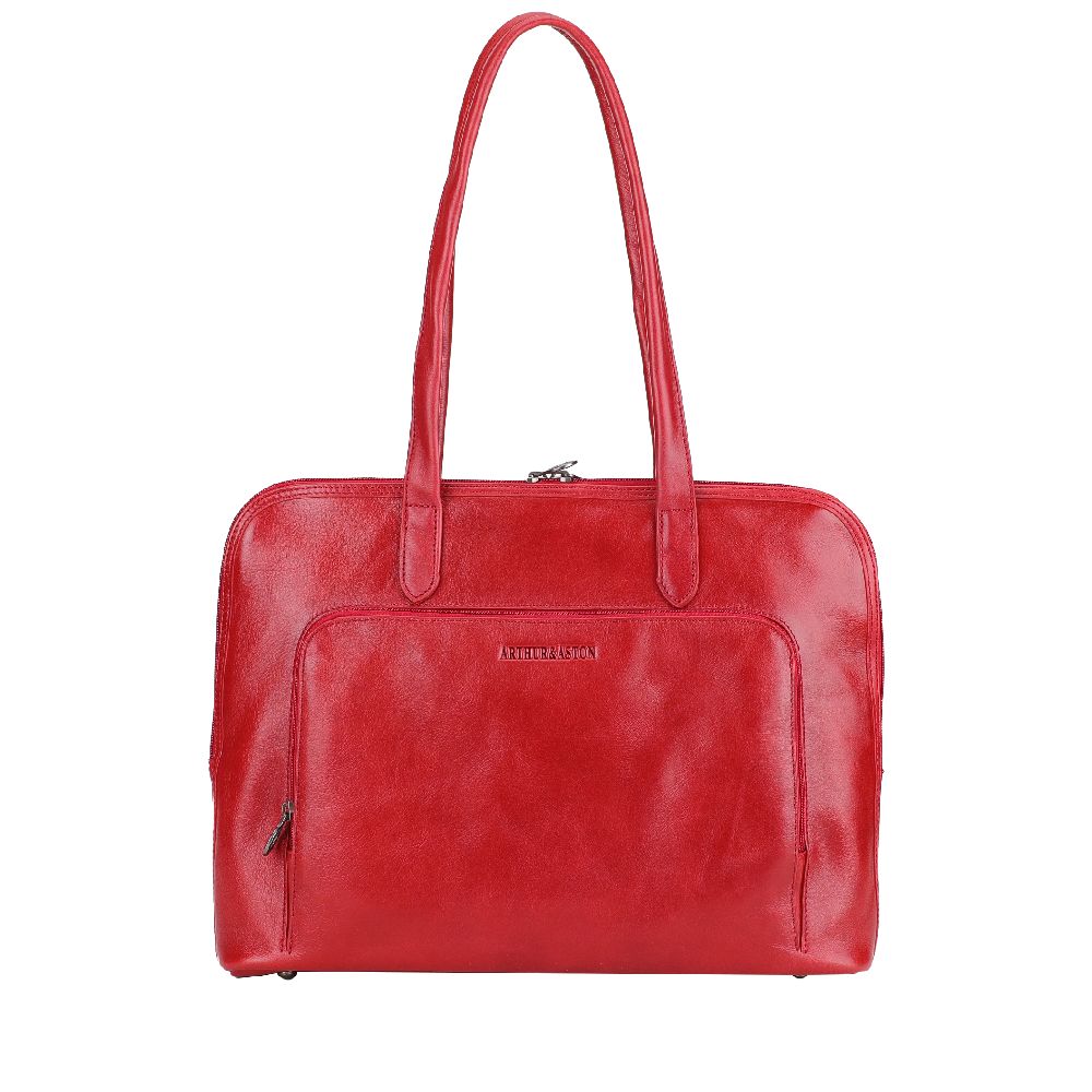 arthur-et-aston-edith-sac-shopping-cuir-femme-rouge image 1