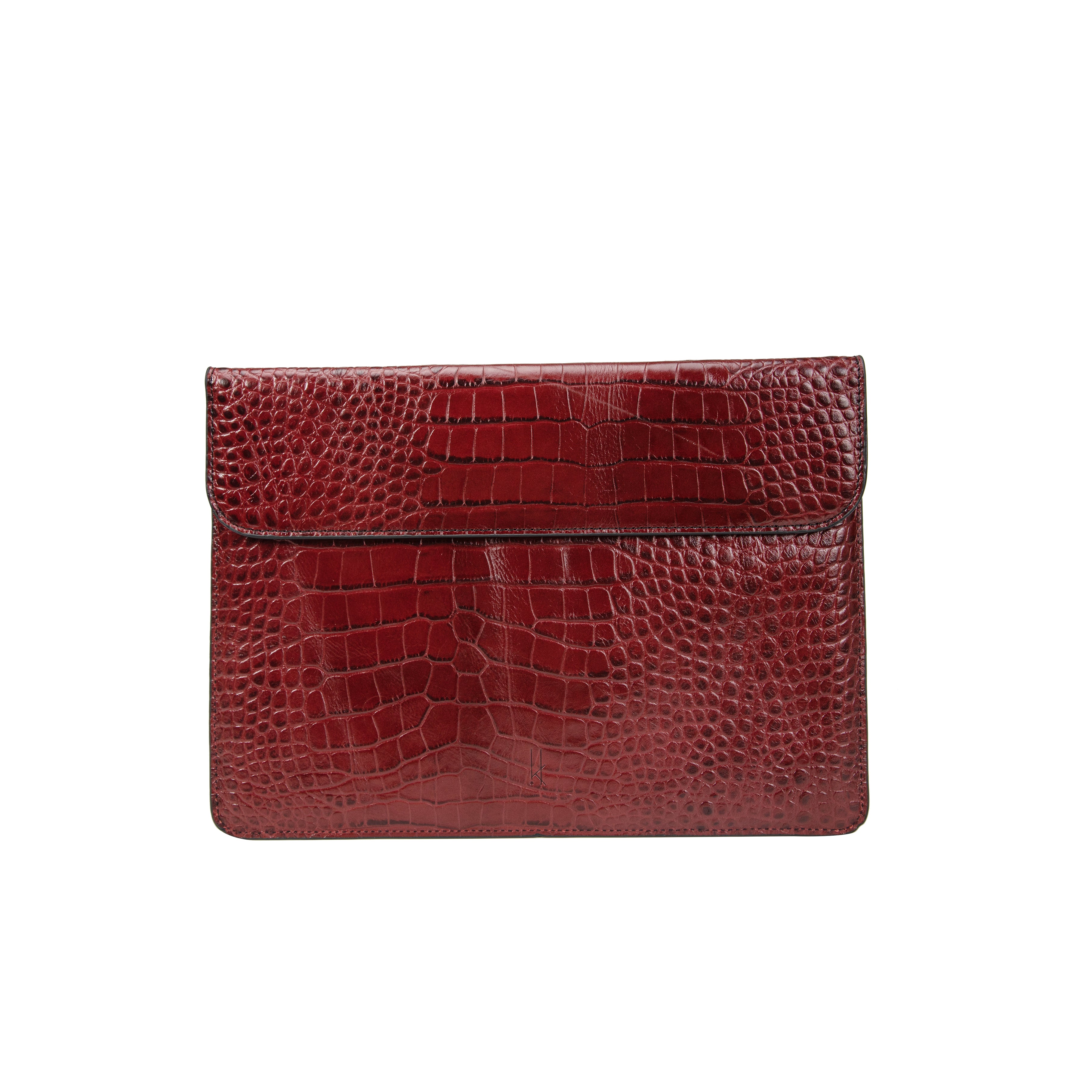 kate-lee-kl-pochette-ordinateur-cuir-croco-bordeaux-15-pouces image 1