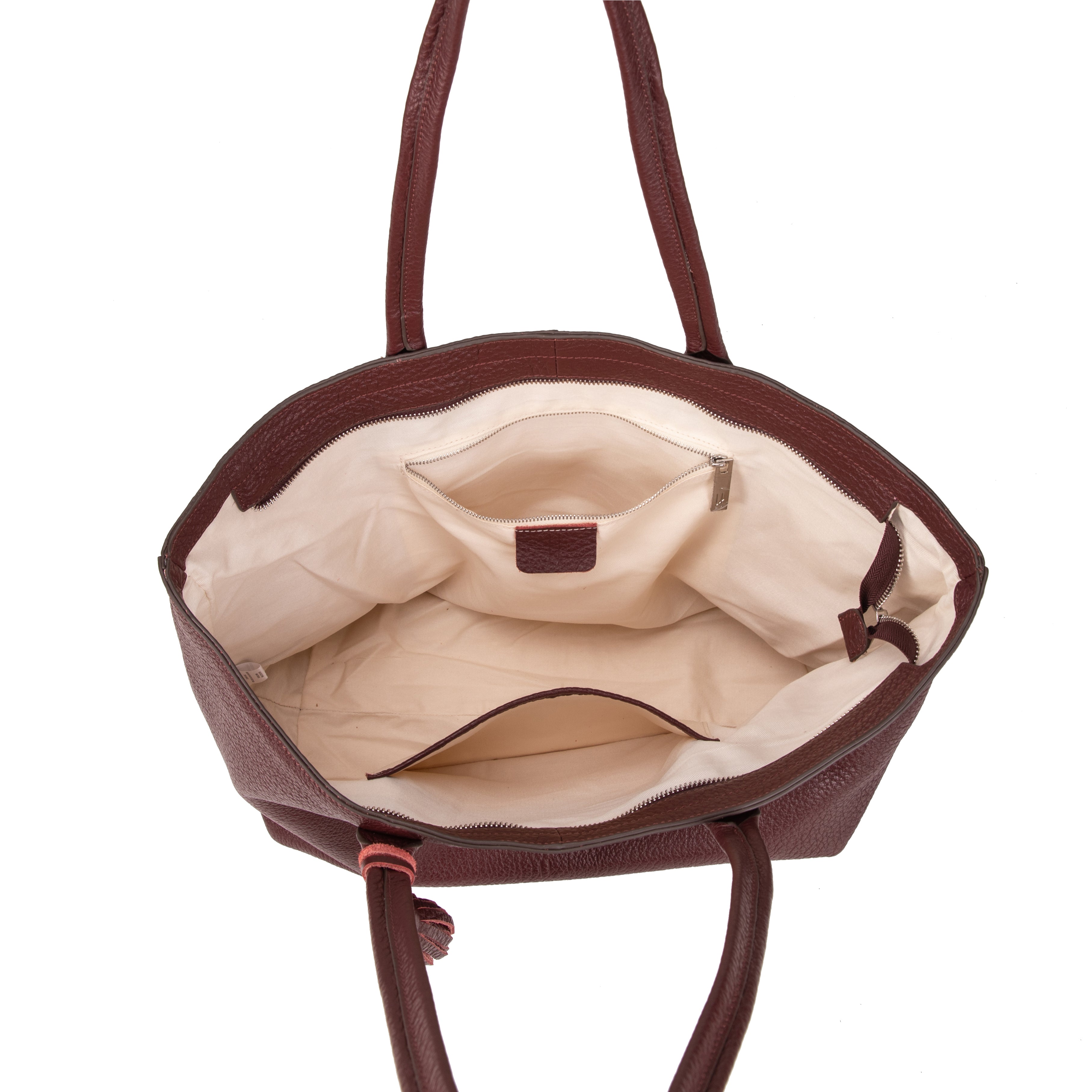 kate-lee-esmeralda-sac-cabas-bordeaux-cuir-grain image 3