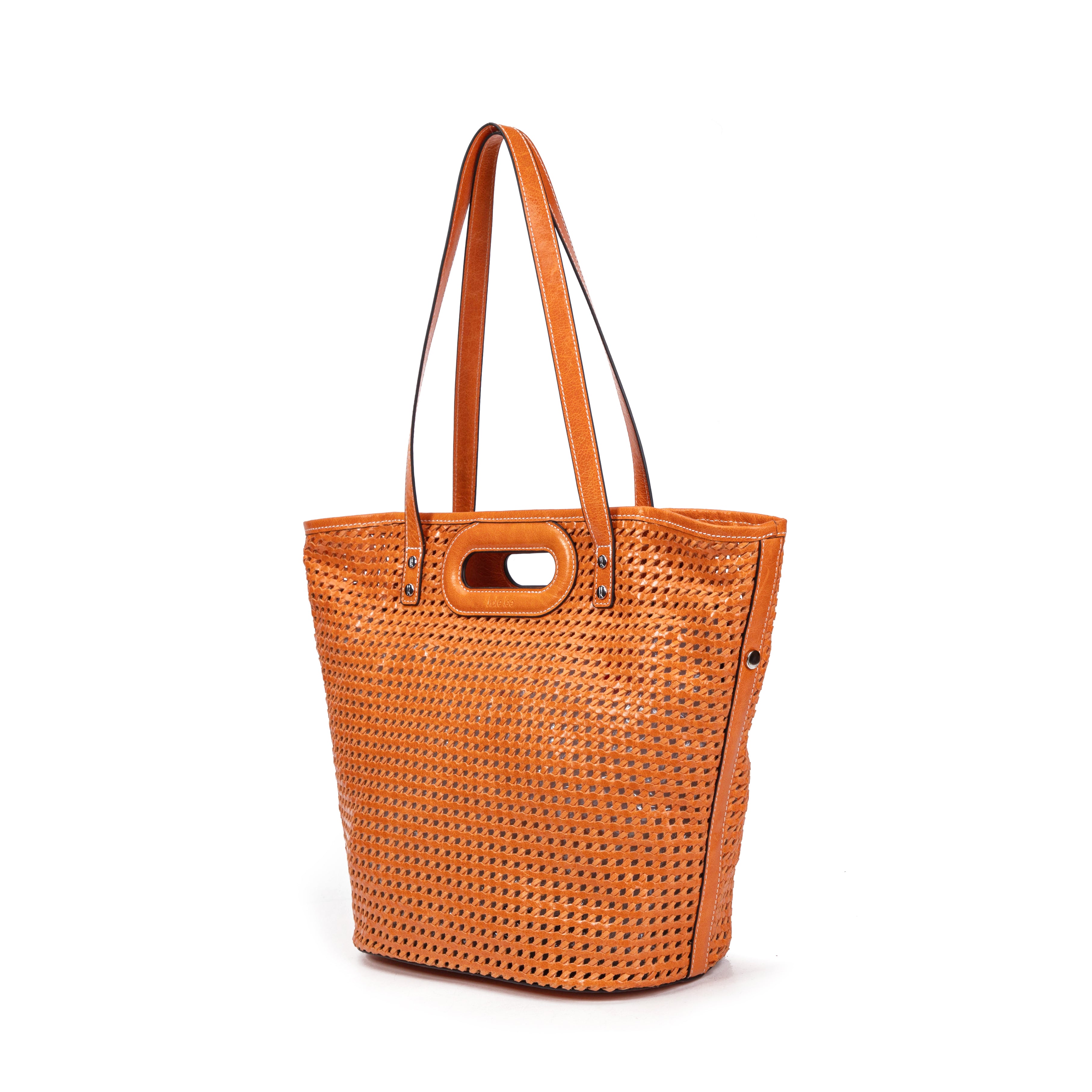 kate-lee-ofine-sac-cabas-tress-orange-cuir image 2