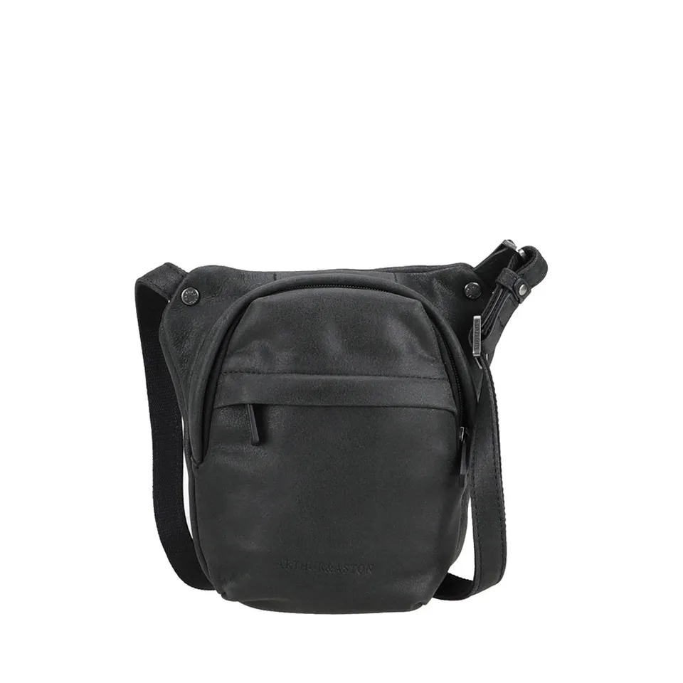 arthur-et-aston-achille-petit-sac-travers-cuir-noir-pleine-fleur image 1