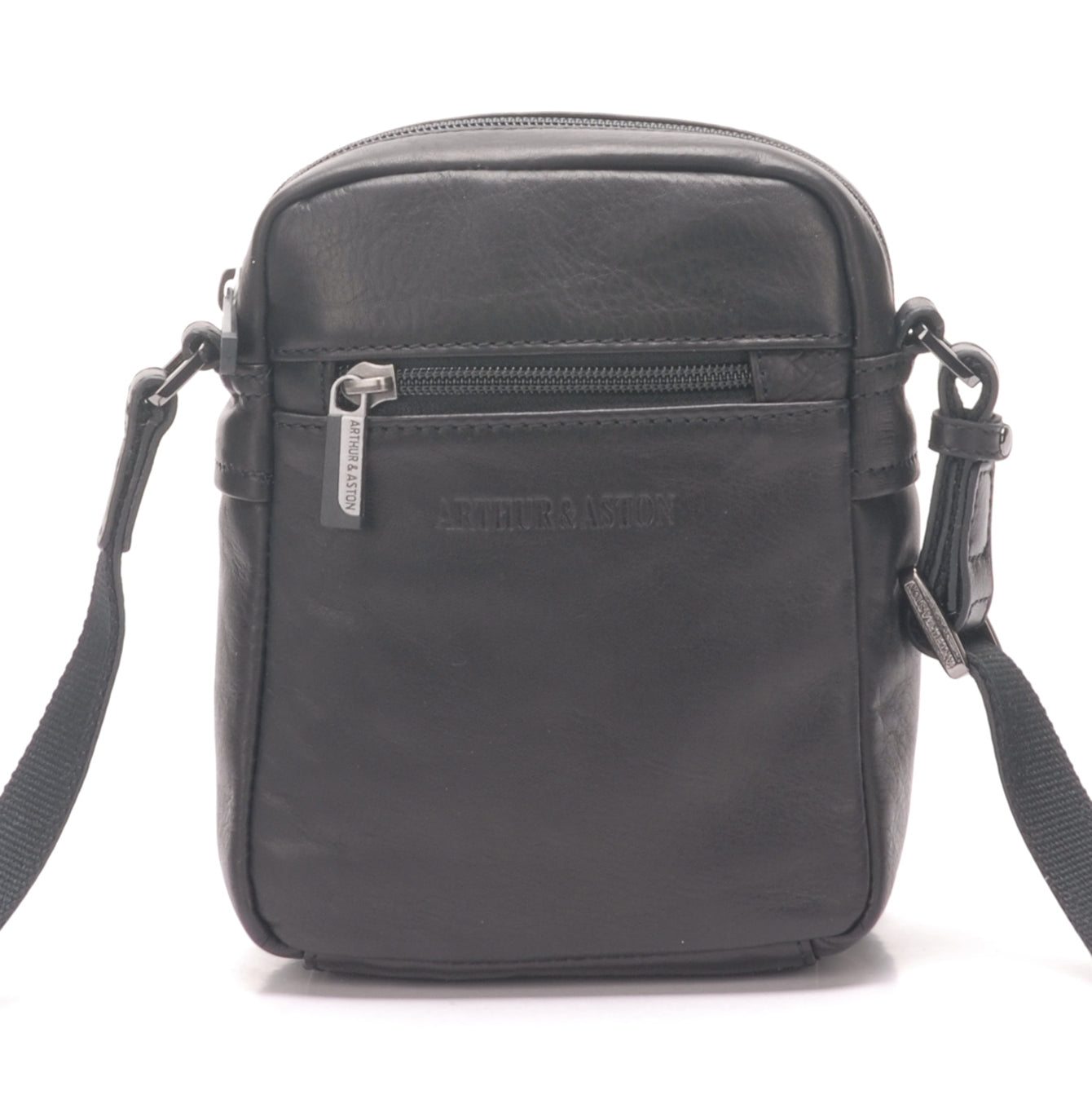 arthur-et-aston-pablo-petit-sac-travers-cuir-noir-fil-noir image 2