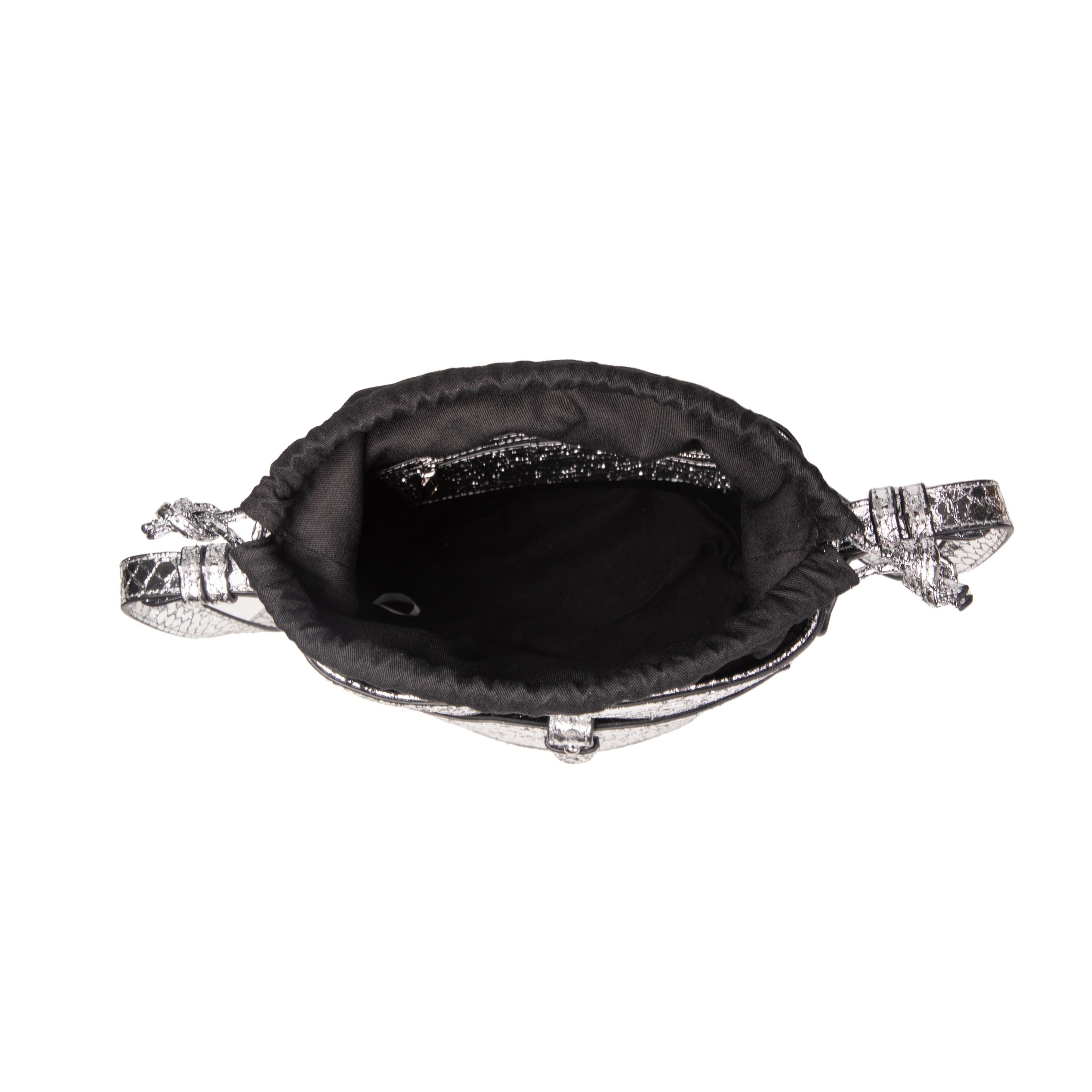 kate-lee-louvre-sac-seau-serpent-argent-brillant image 3