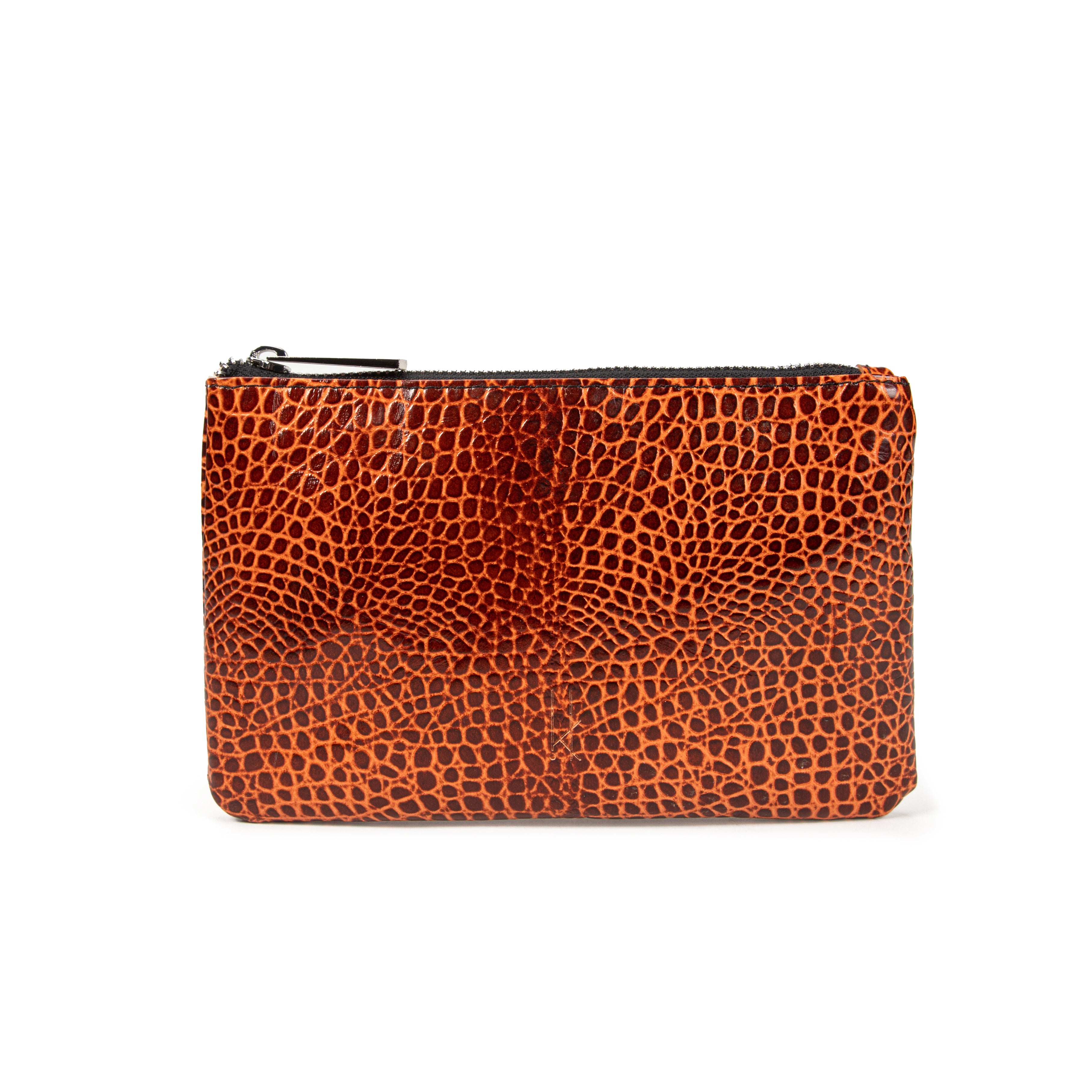 kate-lee-nouvelle-ligne-kl-pochette-zipp-e-l-cuir-croco-orange image 1
