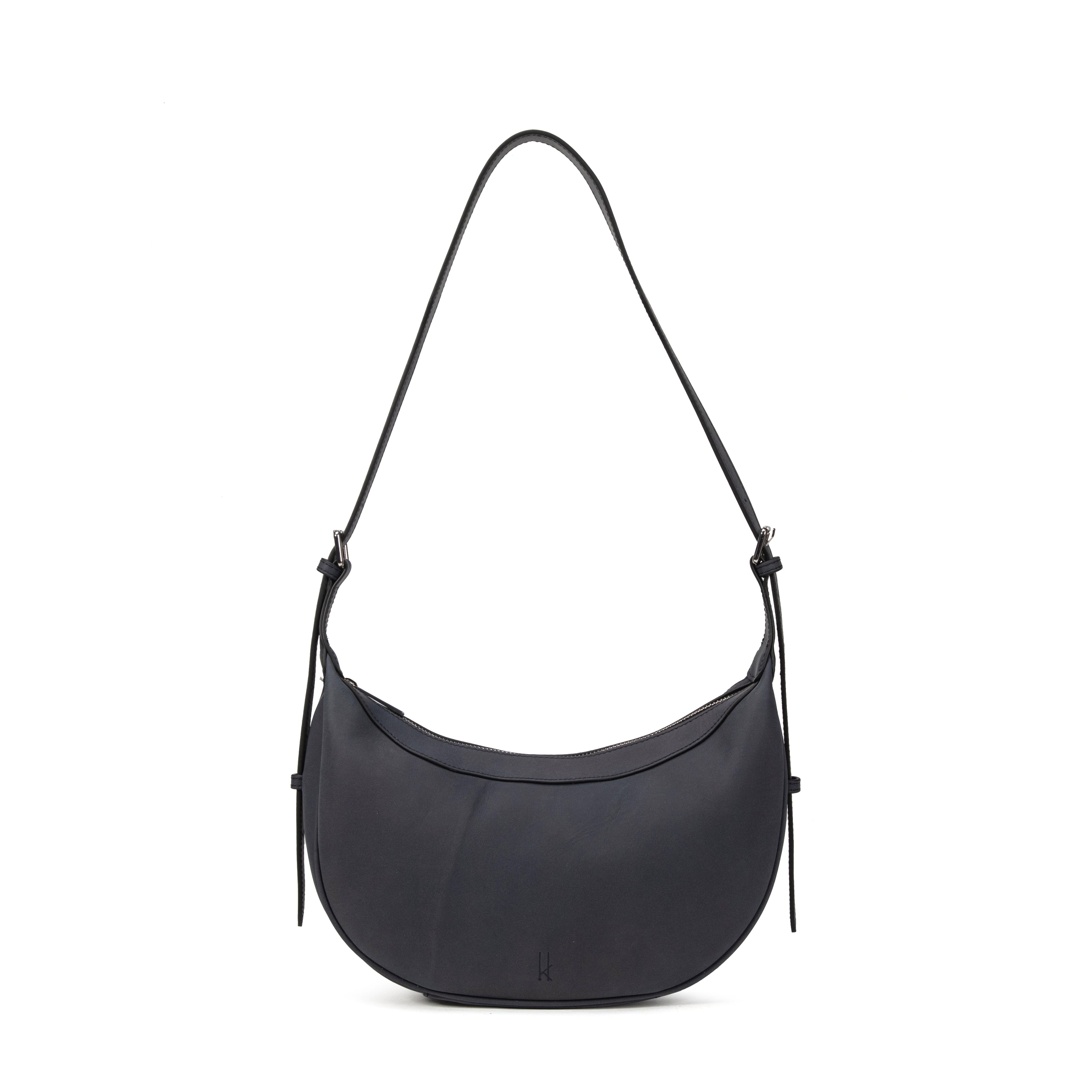 kate-lee-palma-sac-demi-lune-bleu-marine-vachette image 1