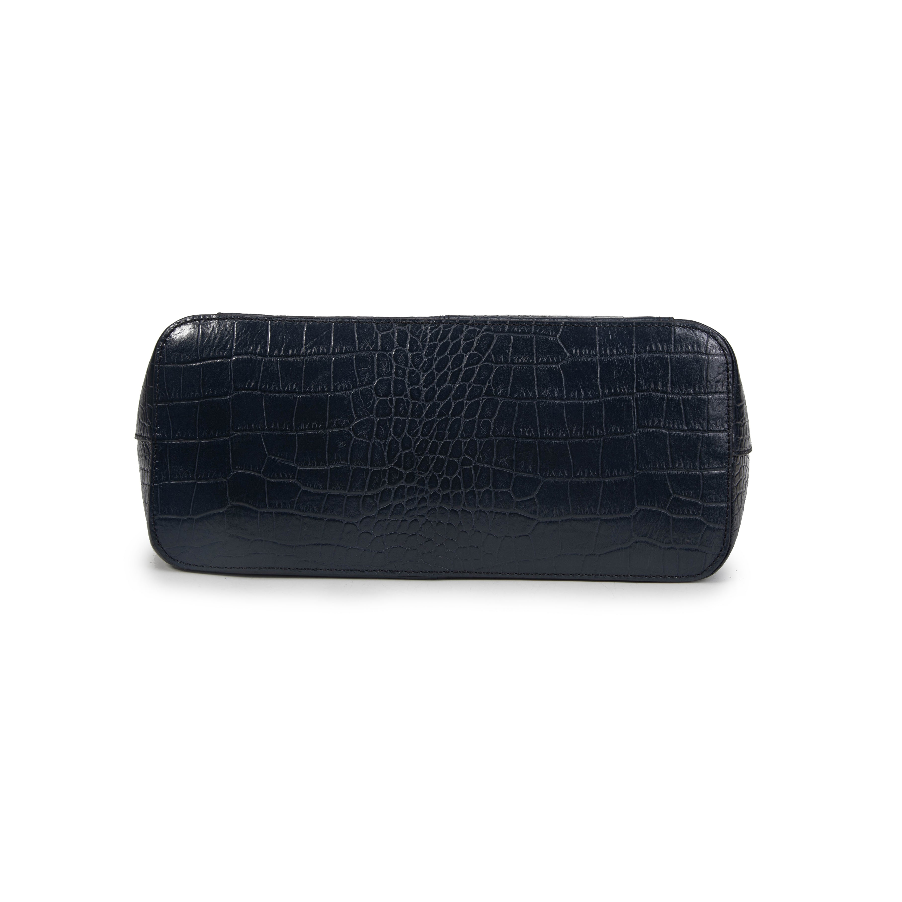 kate-lee-madele-croco-sac-cabas-cuir-bleu-nuit-croco image 5