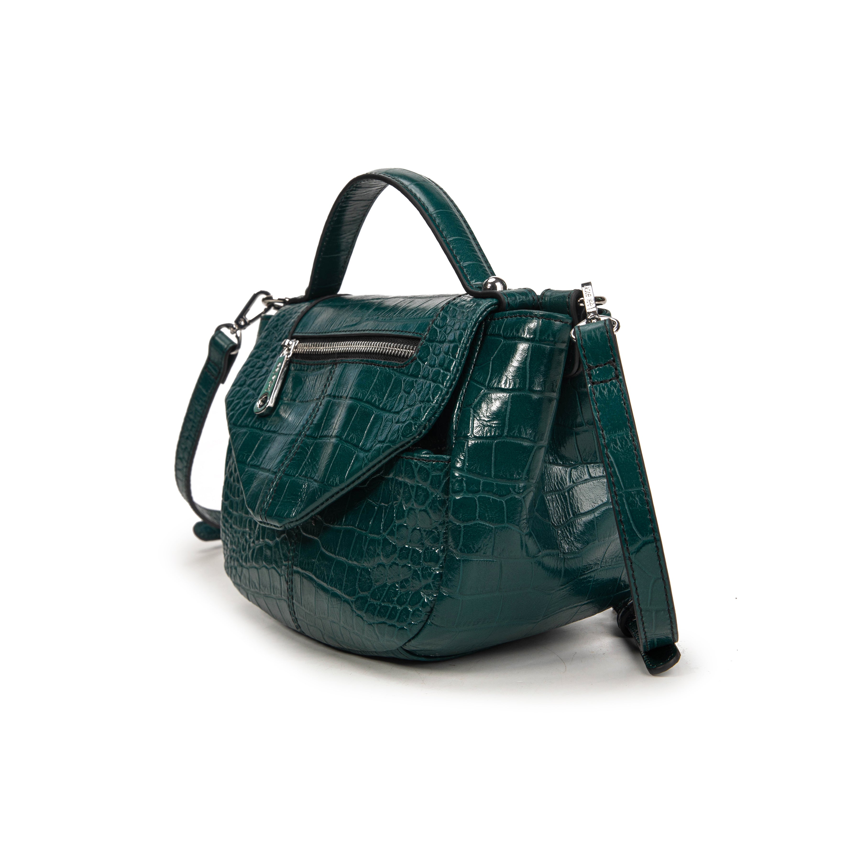 kate-lee-bruny-croco-sac-bandouli-re-bleu-canard-effet-croco image 2