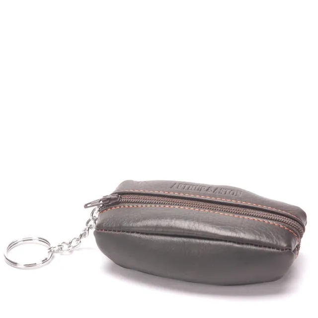 arthur-et-aston-pablo-porte-monnaie-cuir-noir-fil-bleu image 1