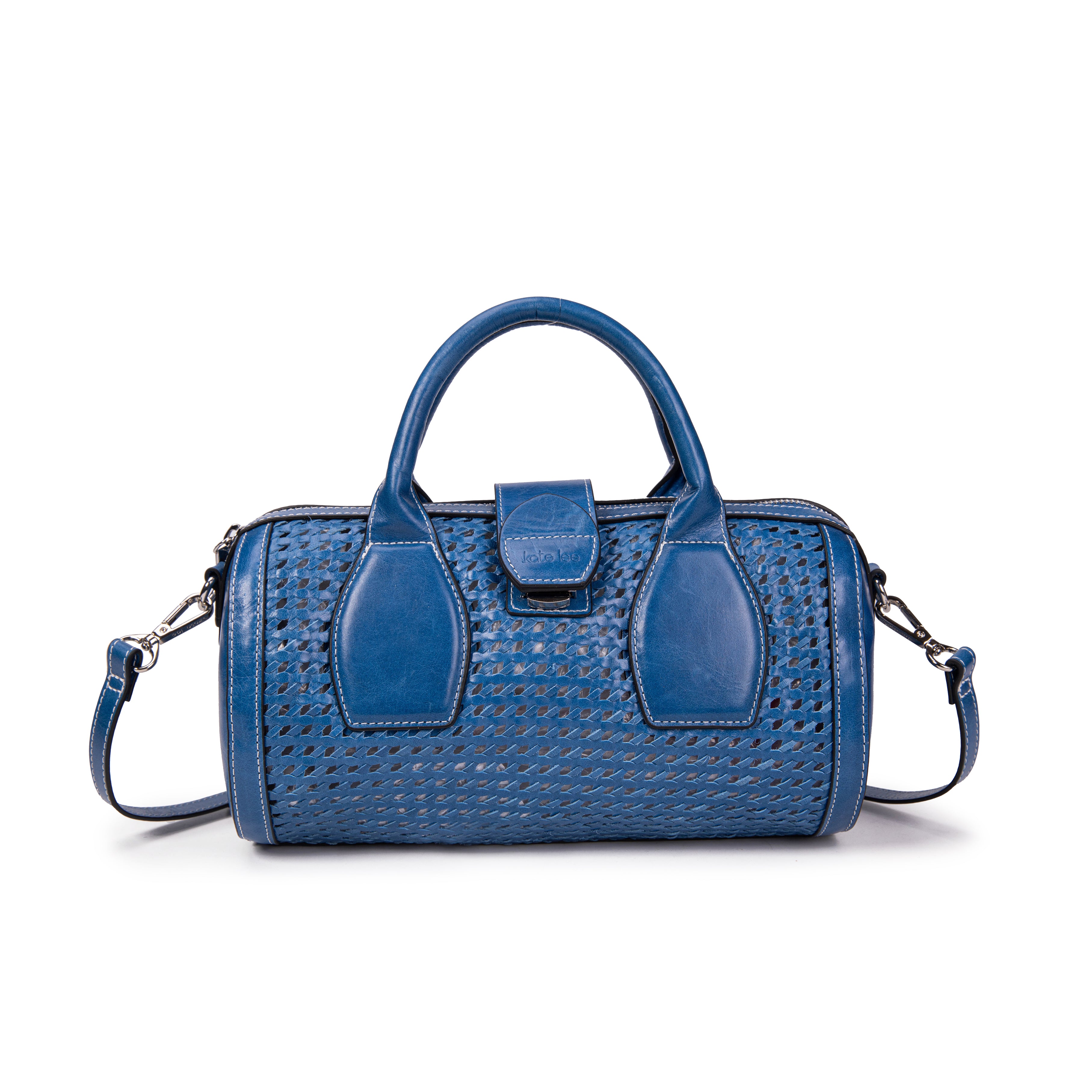 kate-lee-frola-sac-bowling-cuir-bleu-vachette-tress-e image 1