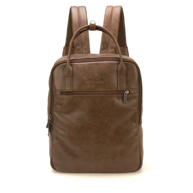arthur-et-aston-diego-sac-dos-cuir-ch-taigne-ordinateur image 1