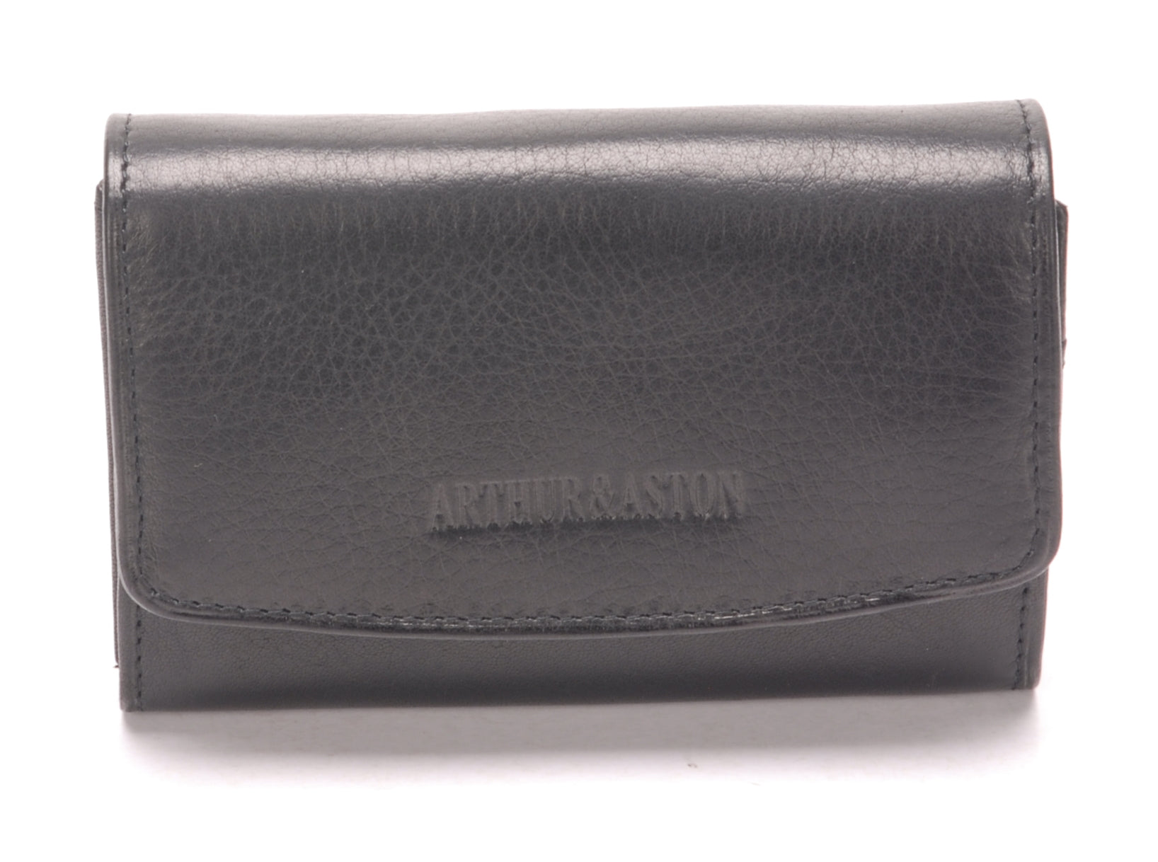 arthur-et-aston-pablo-porte-monnaie-cuir-noir-fil-noir image 1