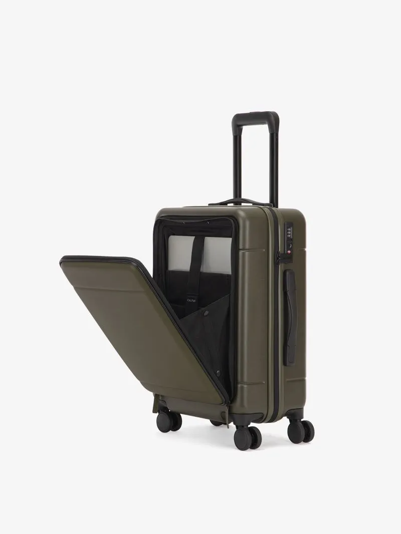 calpak-hue-valise-cabine-poche-avant-cerise-vernie image 1