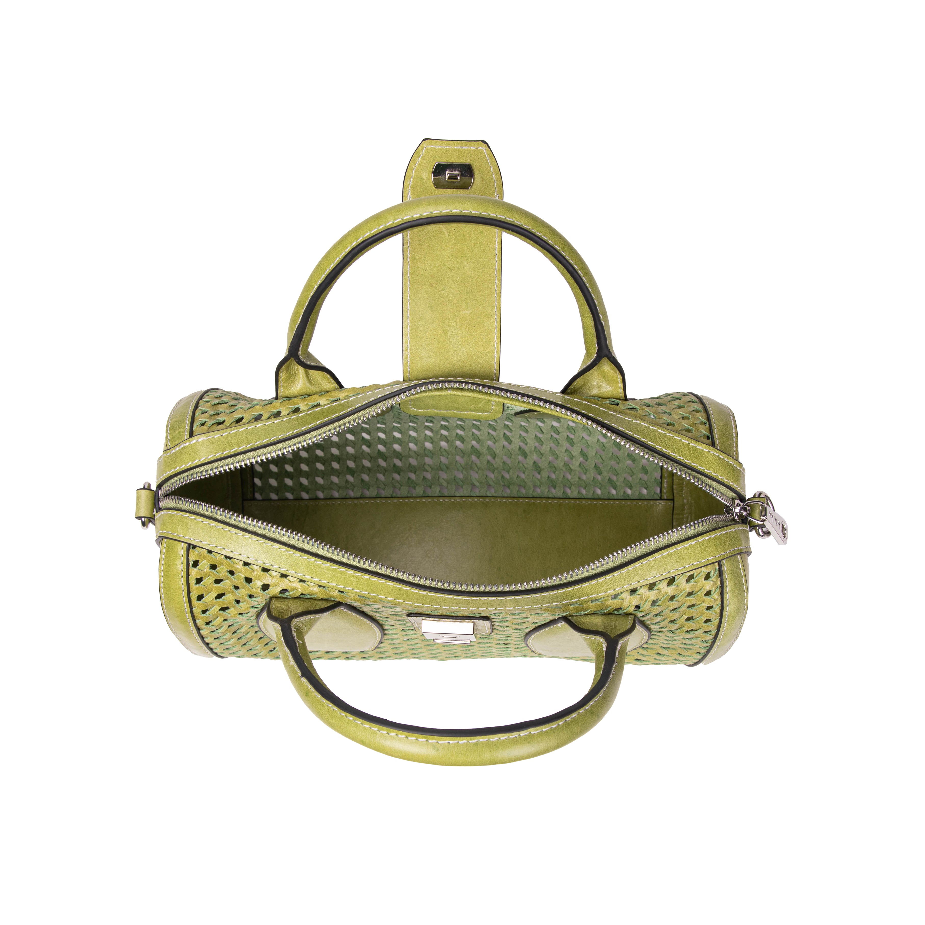 kate-lee-frola-sac-bowling-cuir-tress-vert-acide image 3