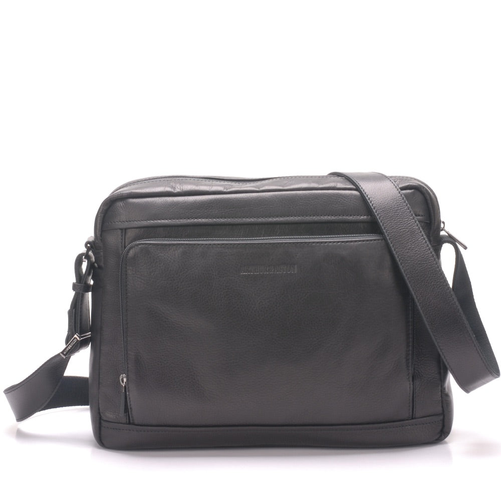 arthur-et-aston-pablo-besace-cuir-noir-grand-mod-le-travers image 1