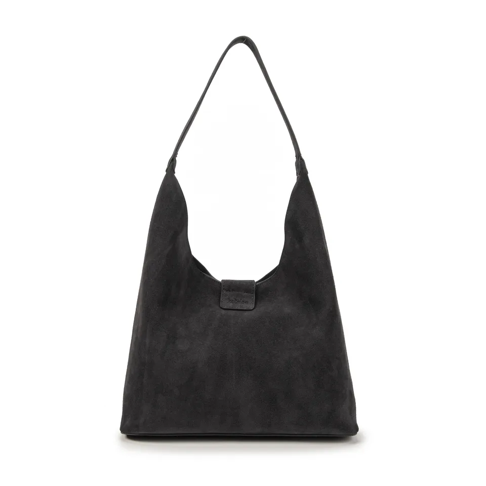 kate-lee-m-lune-sac-cabas-cuir-noir-velours image 1