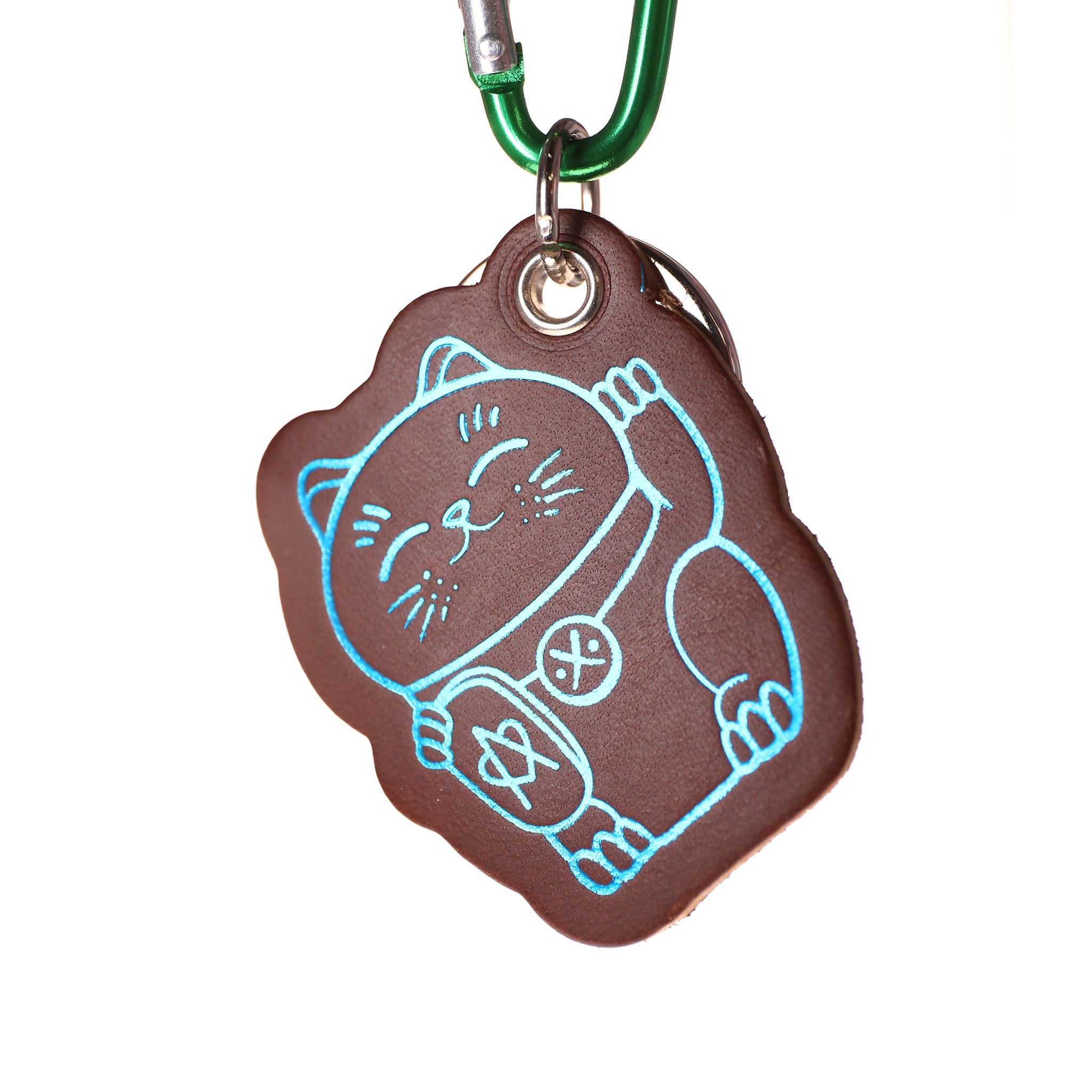 atelier-penso-luckey-holder-lucky-cat-porte-cl-s-marron image 1