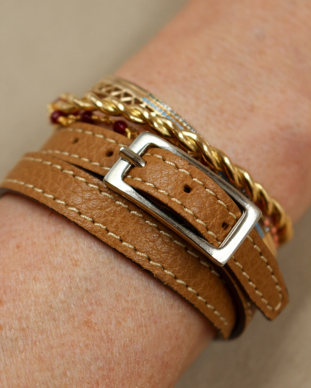 berthille-bracelet-double-tour-cuir-lapiz-40-cm image 6