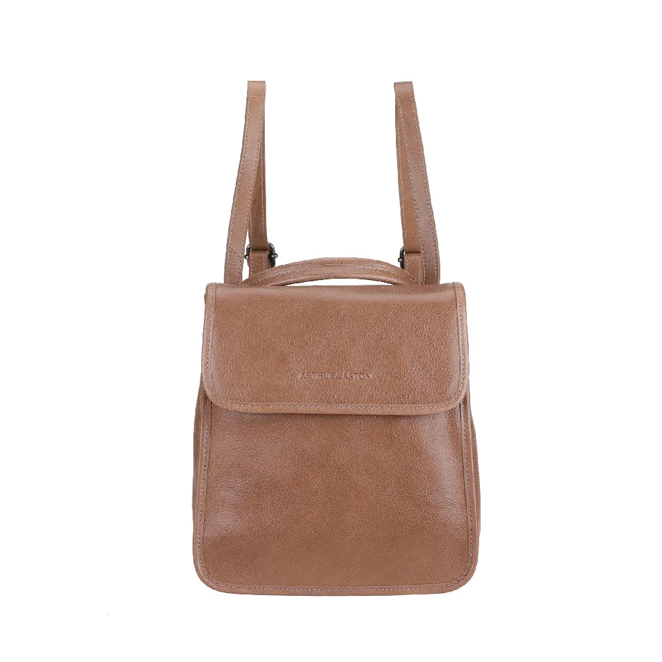 arthur-et-aston-edith-sac-dos-cuir-taupe-femme image 1