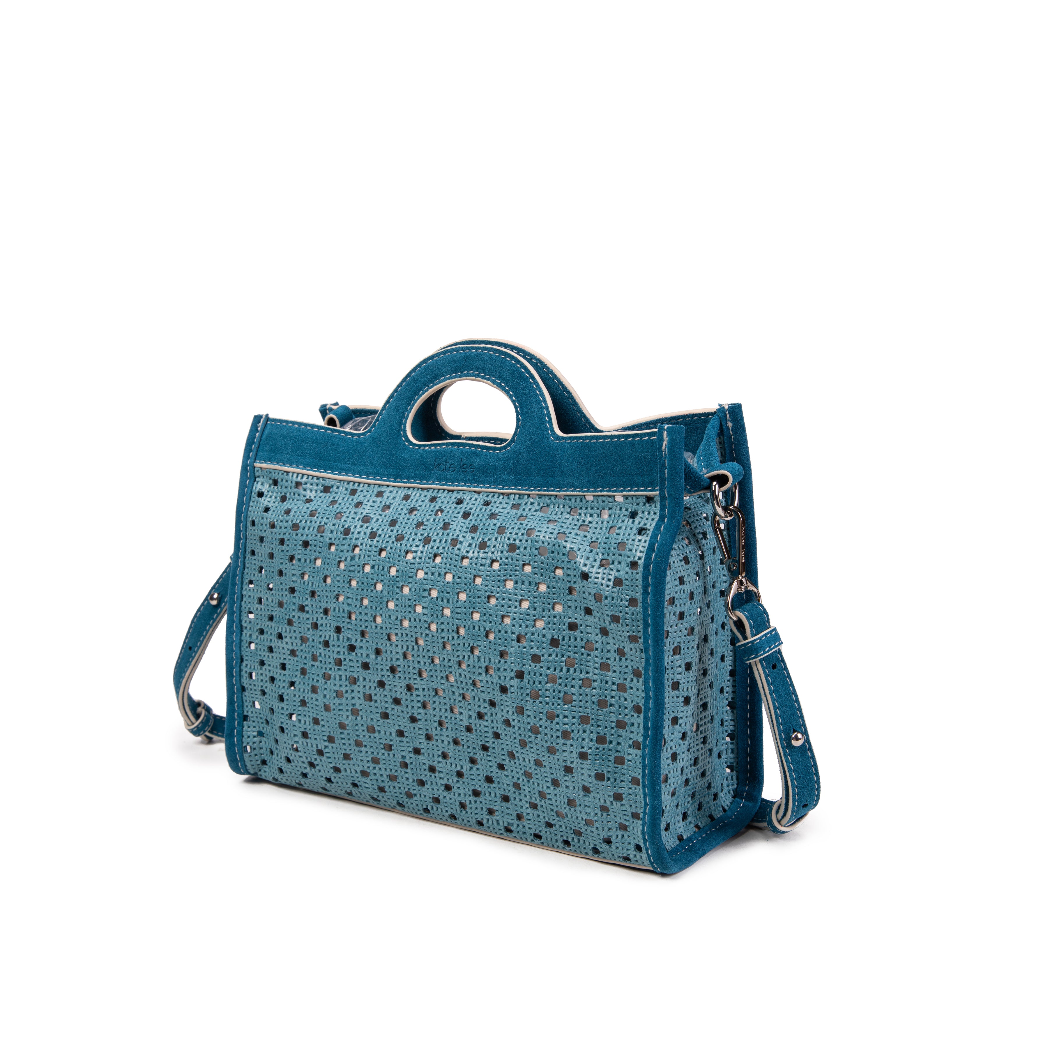 kate-lee-m-gae-sac-cabas-cuir-perfor-bleu image 2