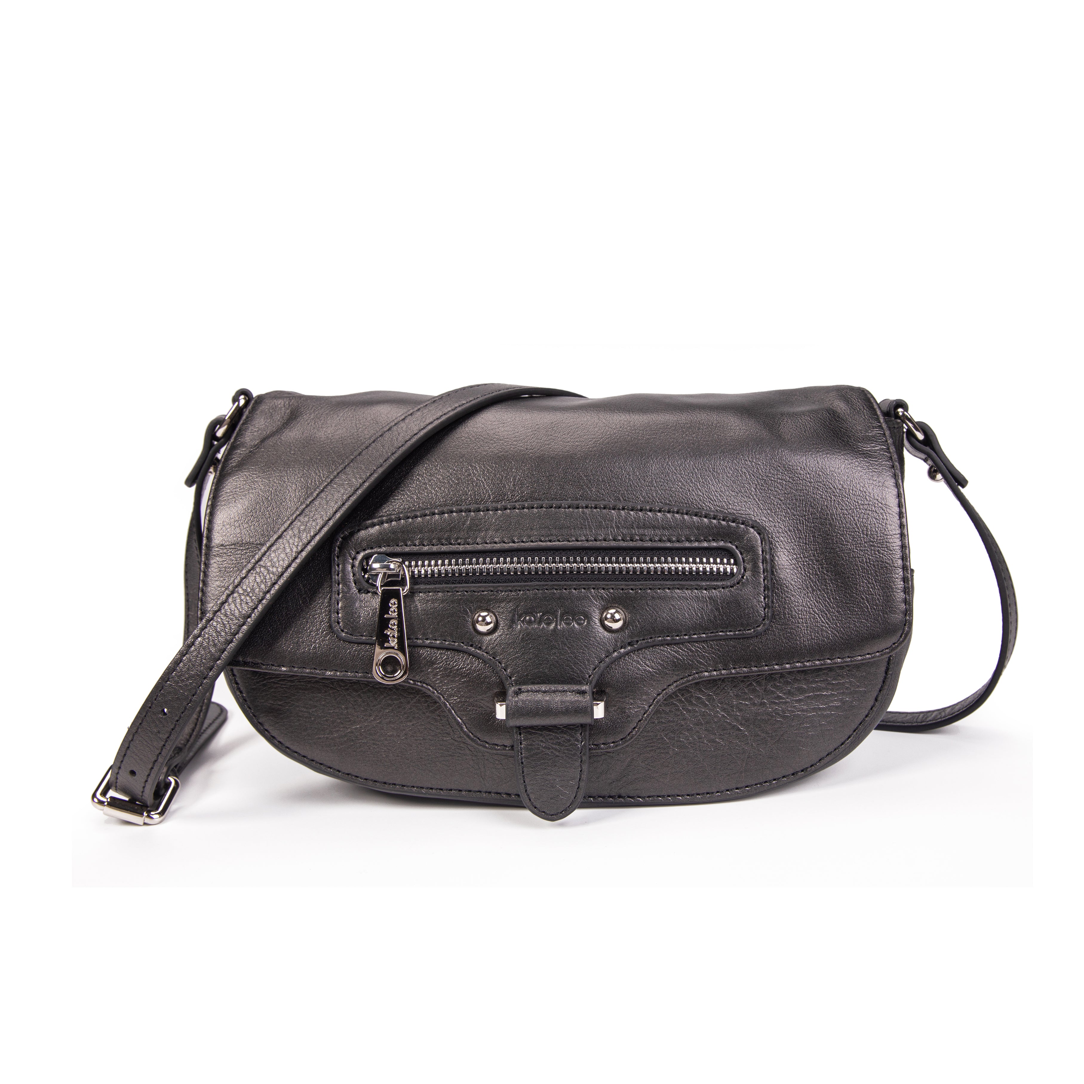 kate-lee-enara-sac-bandouli-re-cuir-vachette-nacr-e-noir image 1