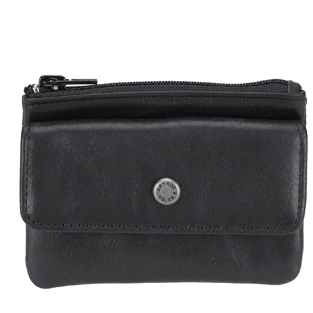 arthur-et-aston-cosmo-porte-monnaie-cuir-noir-pleine-fleur image 1