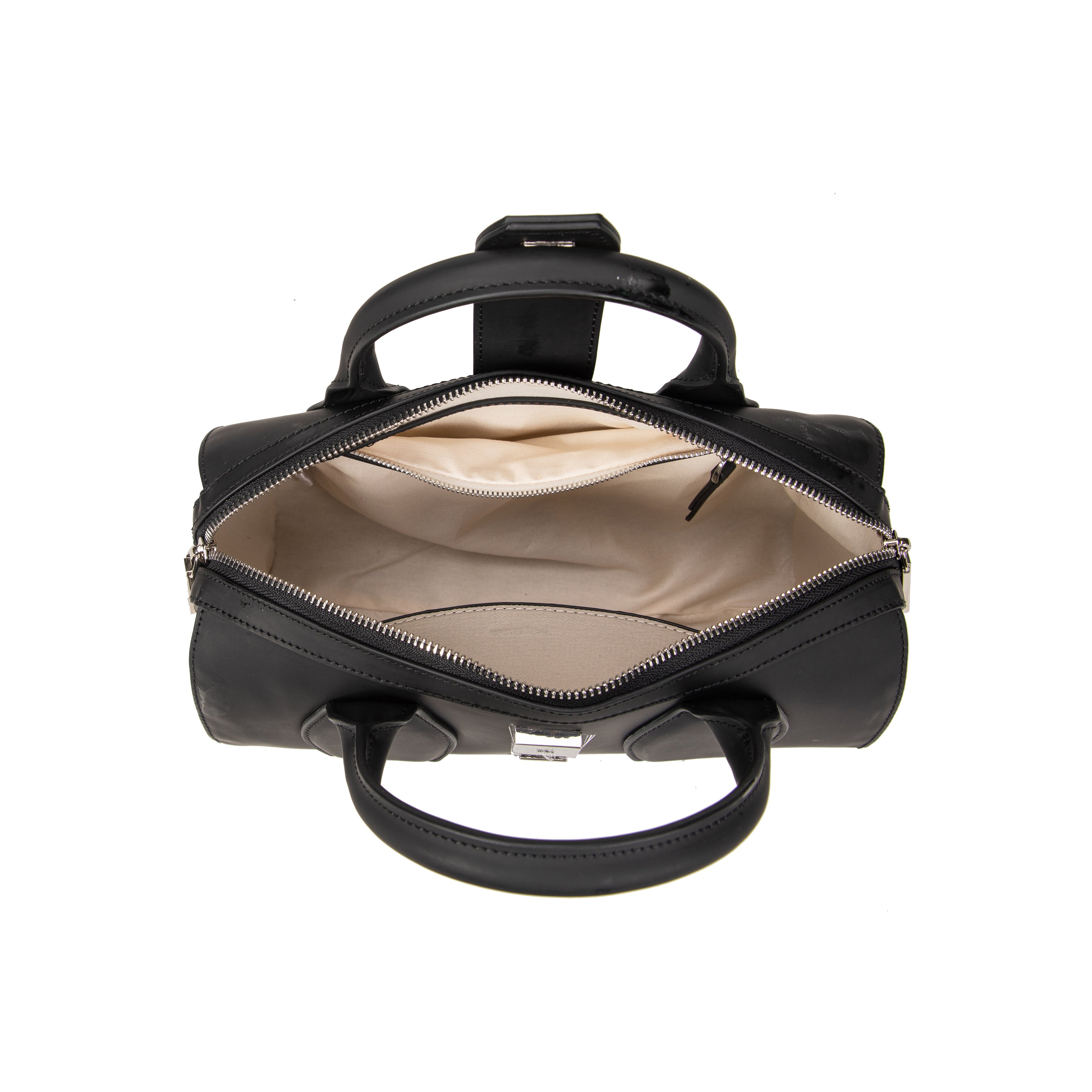 kate-lee-frola-sac-bowling-noir-vachette-lisse-double-poign-e image 4