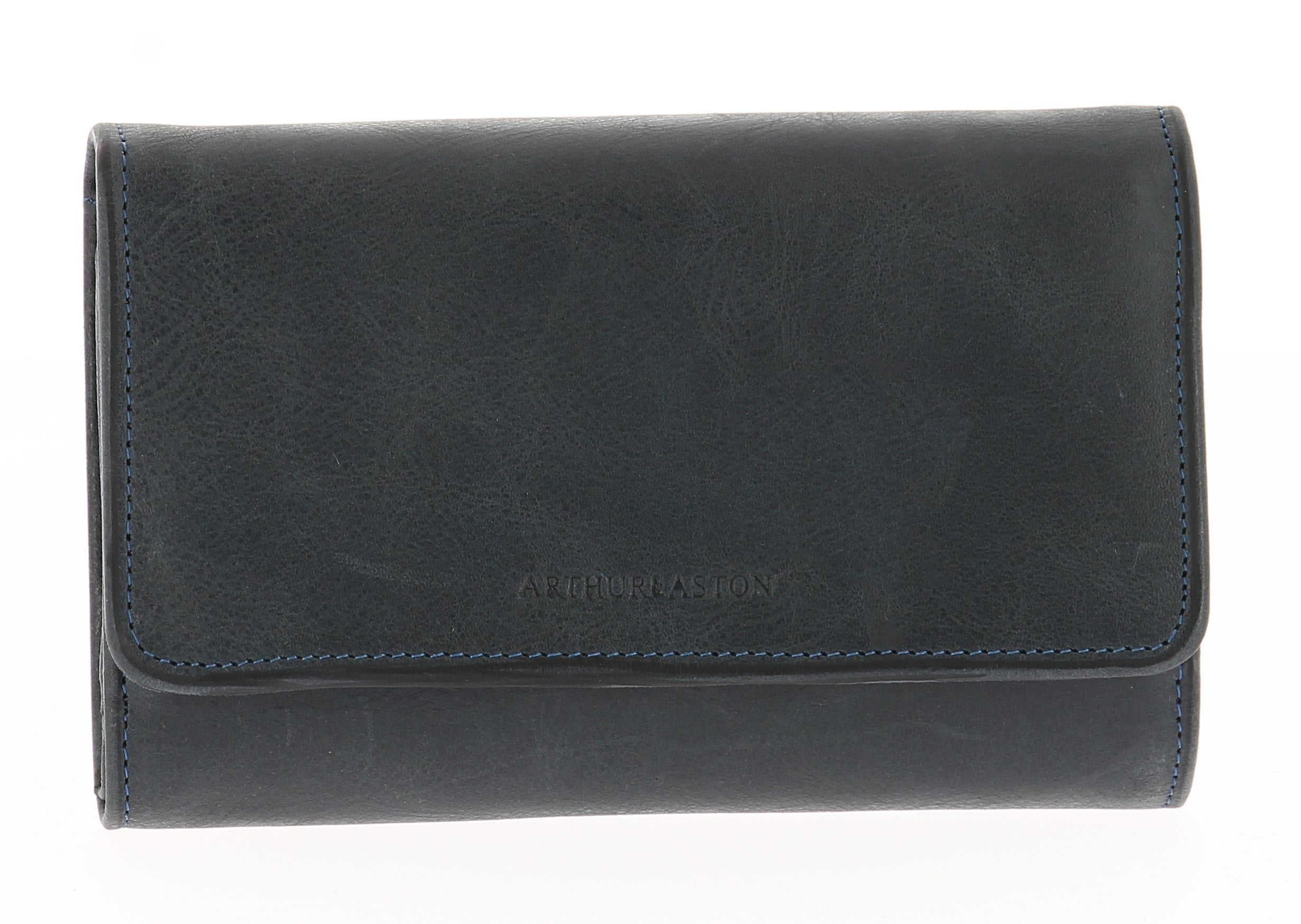 arthur-et-aston-rose-portefeuille-cuir-huil-bleu-femme image 1