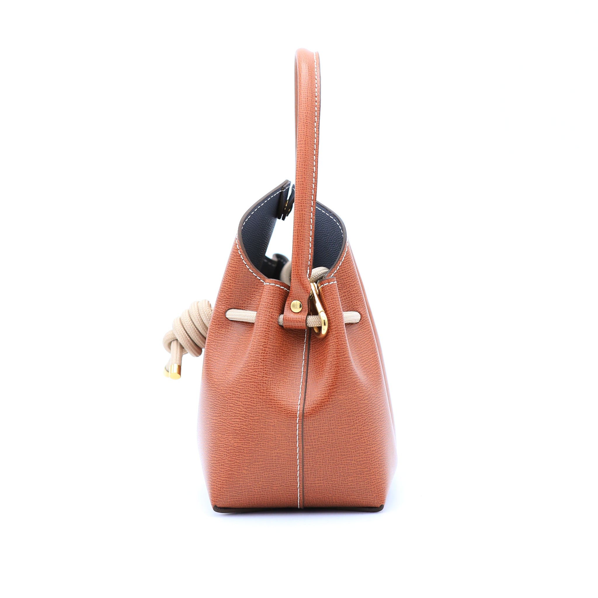 atelier-penso-mini-bucket-mini-sac-seau-saffiano-cognac image 4