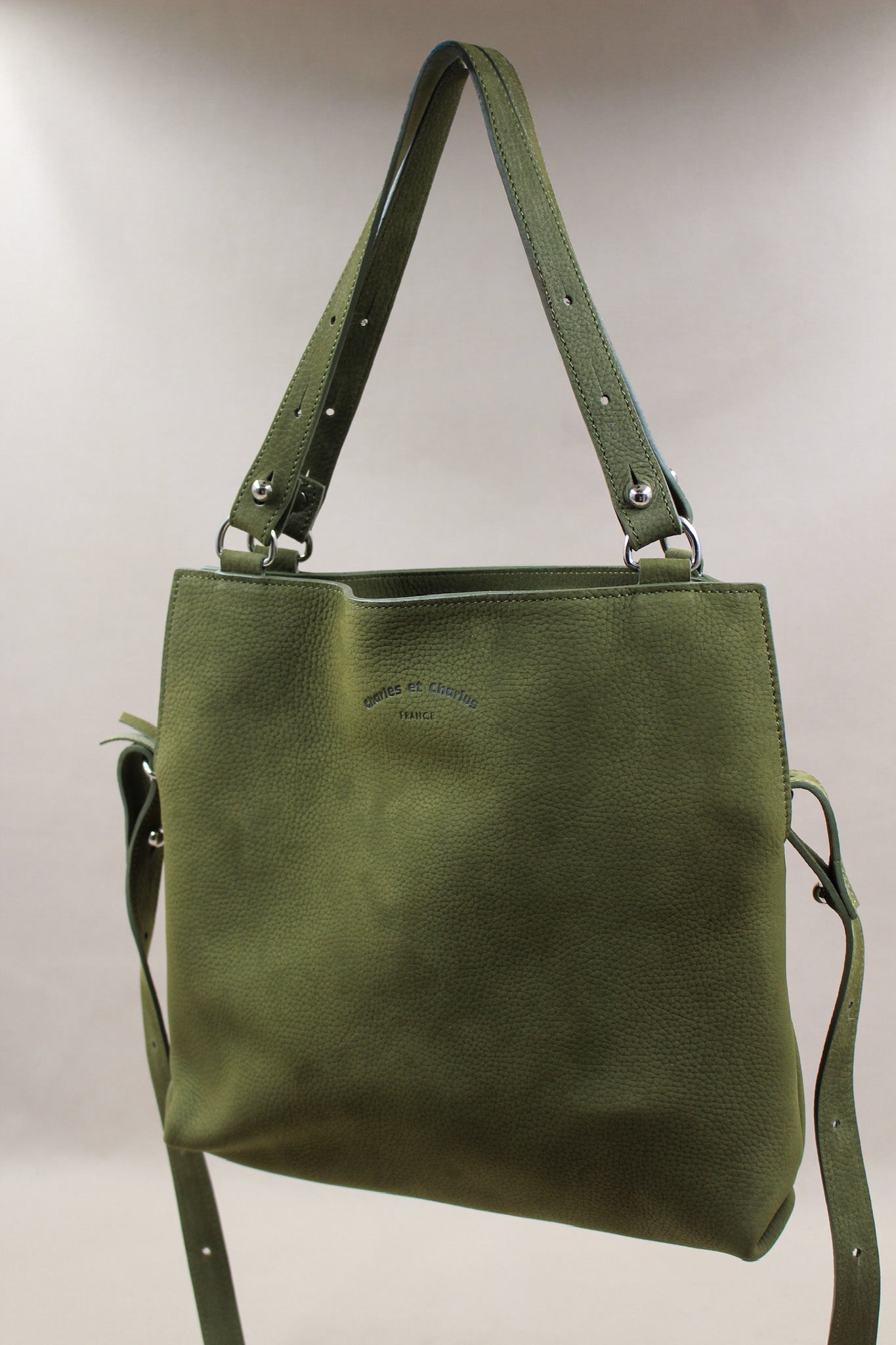 charles-et-charlus-sac-touquet-m-cuir-nubuck-kaki-fabriqu-france image 5