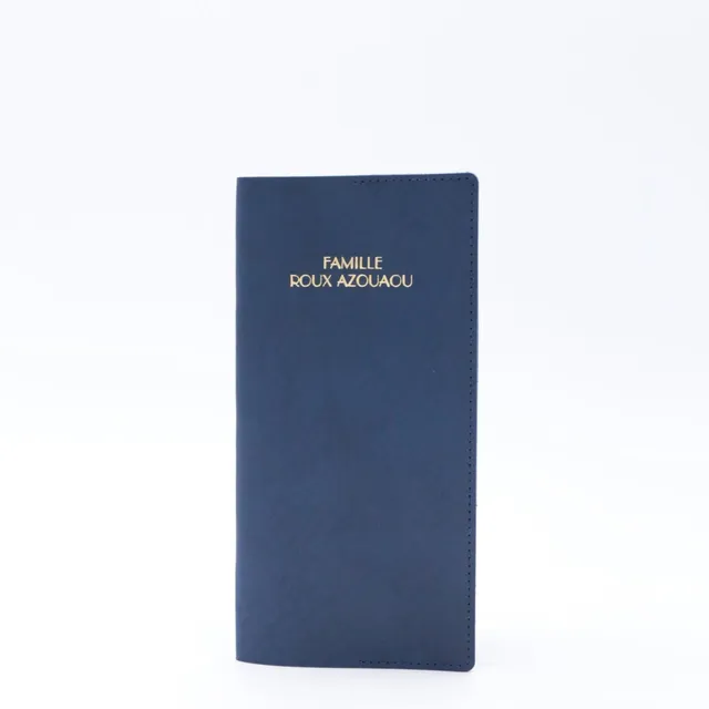 atelier-penso-livret-de-famille-tui-cuir-bleu-personnalisable image 1