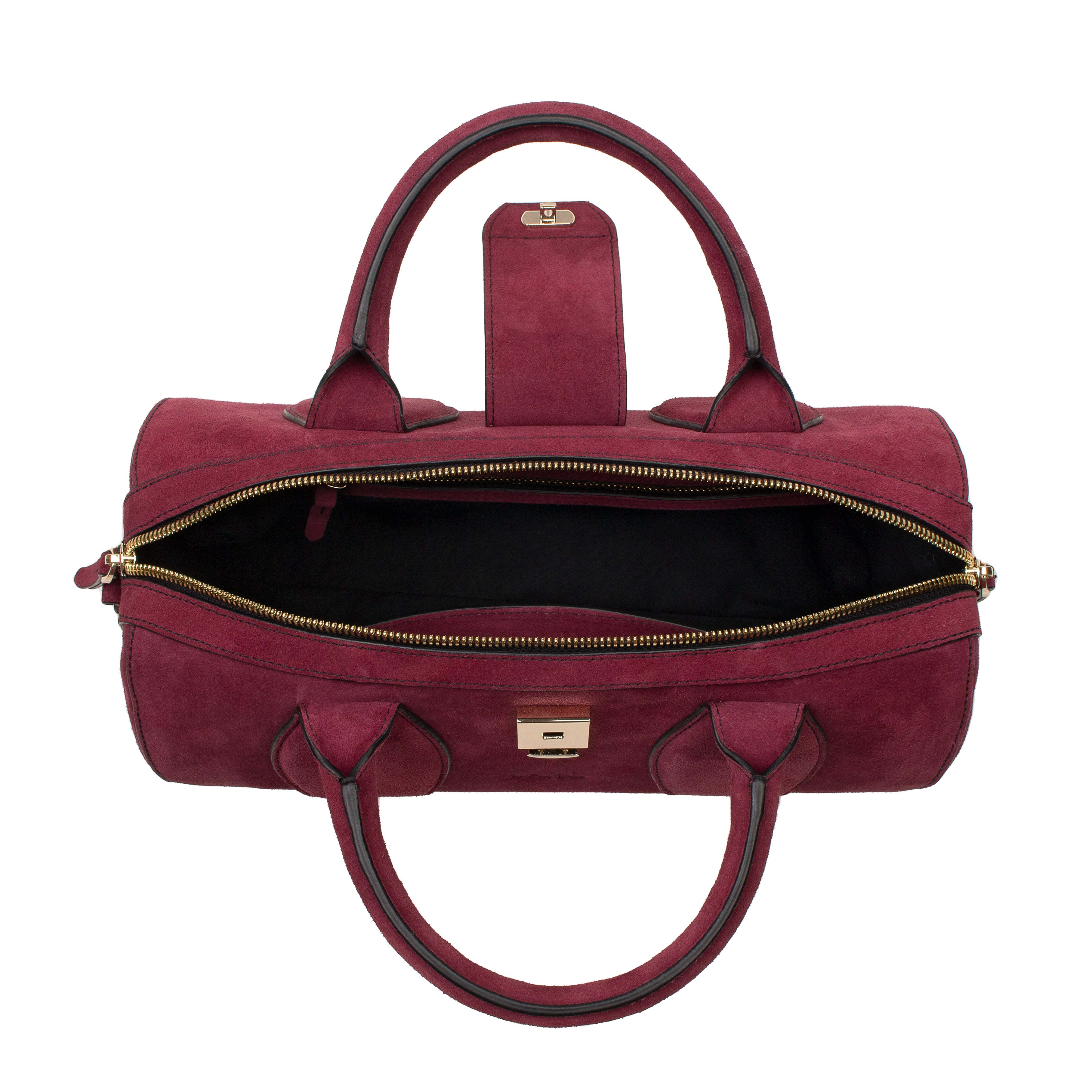kate-lee-frola-v-sac-bowling-cuir-prune-velours image 3