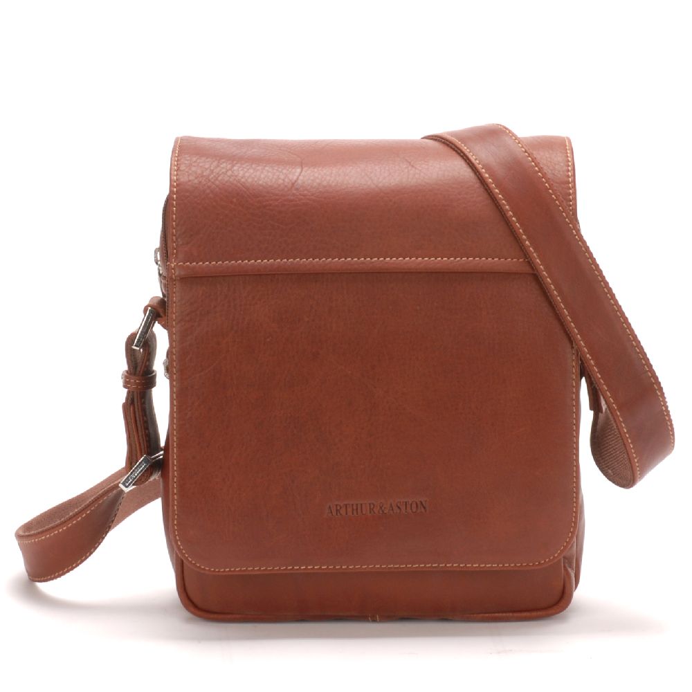arthur-et-aston-pablo-sac-travers-cuir-plong-cognac image 1