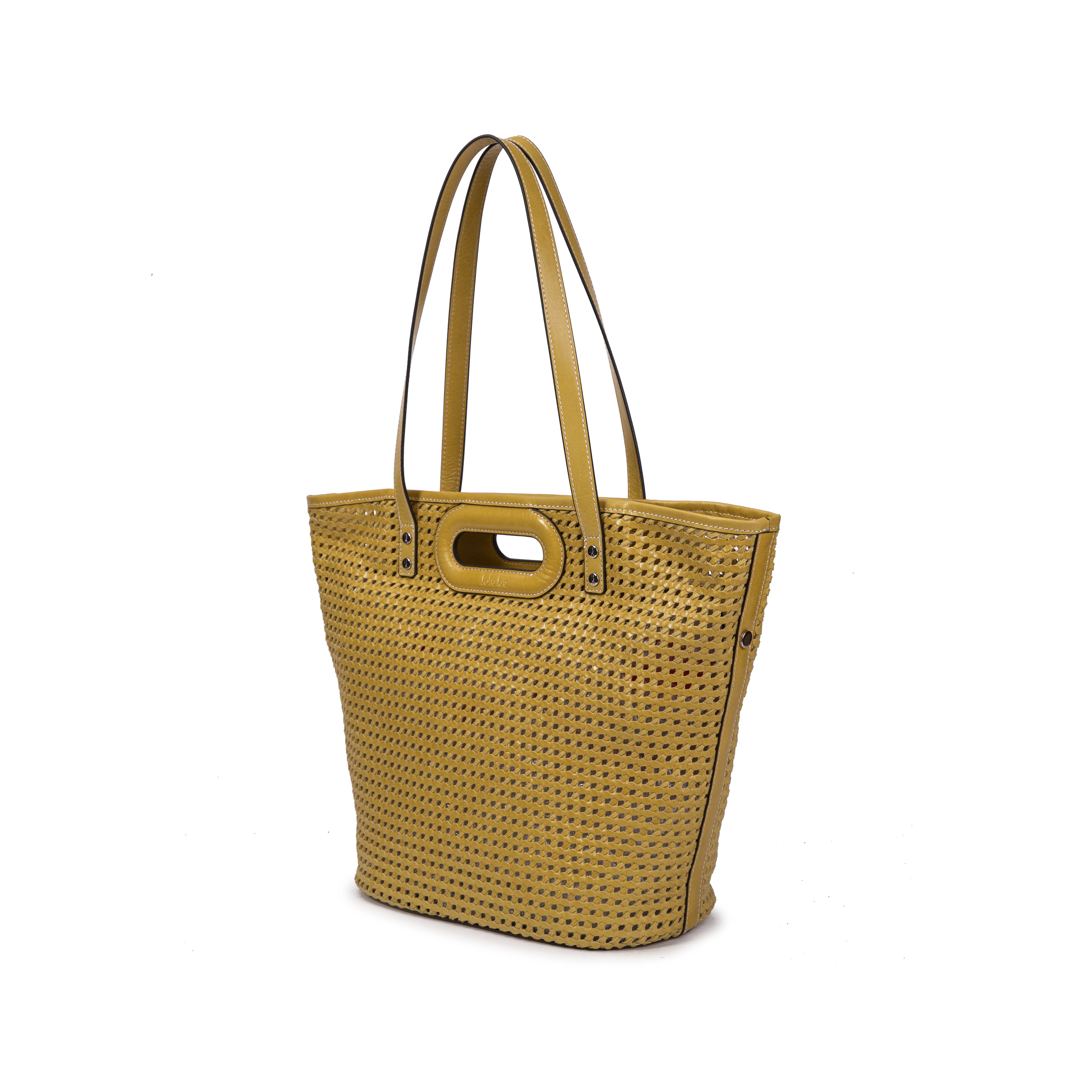 kate-lee-ofine-sac-cabas-cuir-jaune-tress image 2
