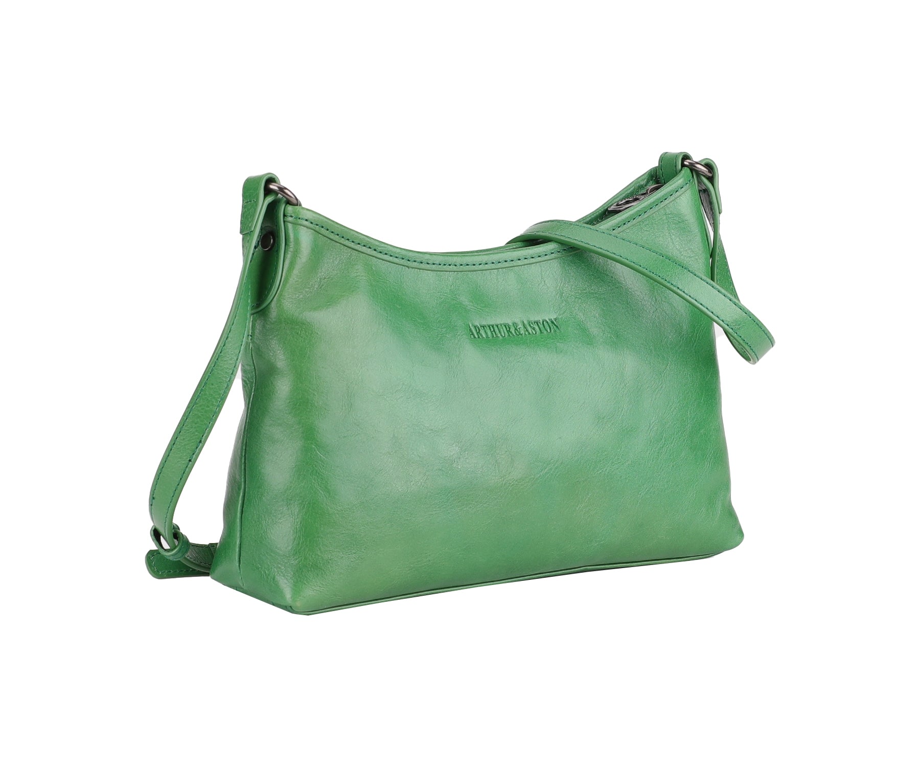arthur-et-aston-edith-sac-bandouli-re-cuir-vert-demi-lune image 4