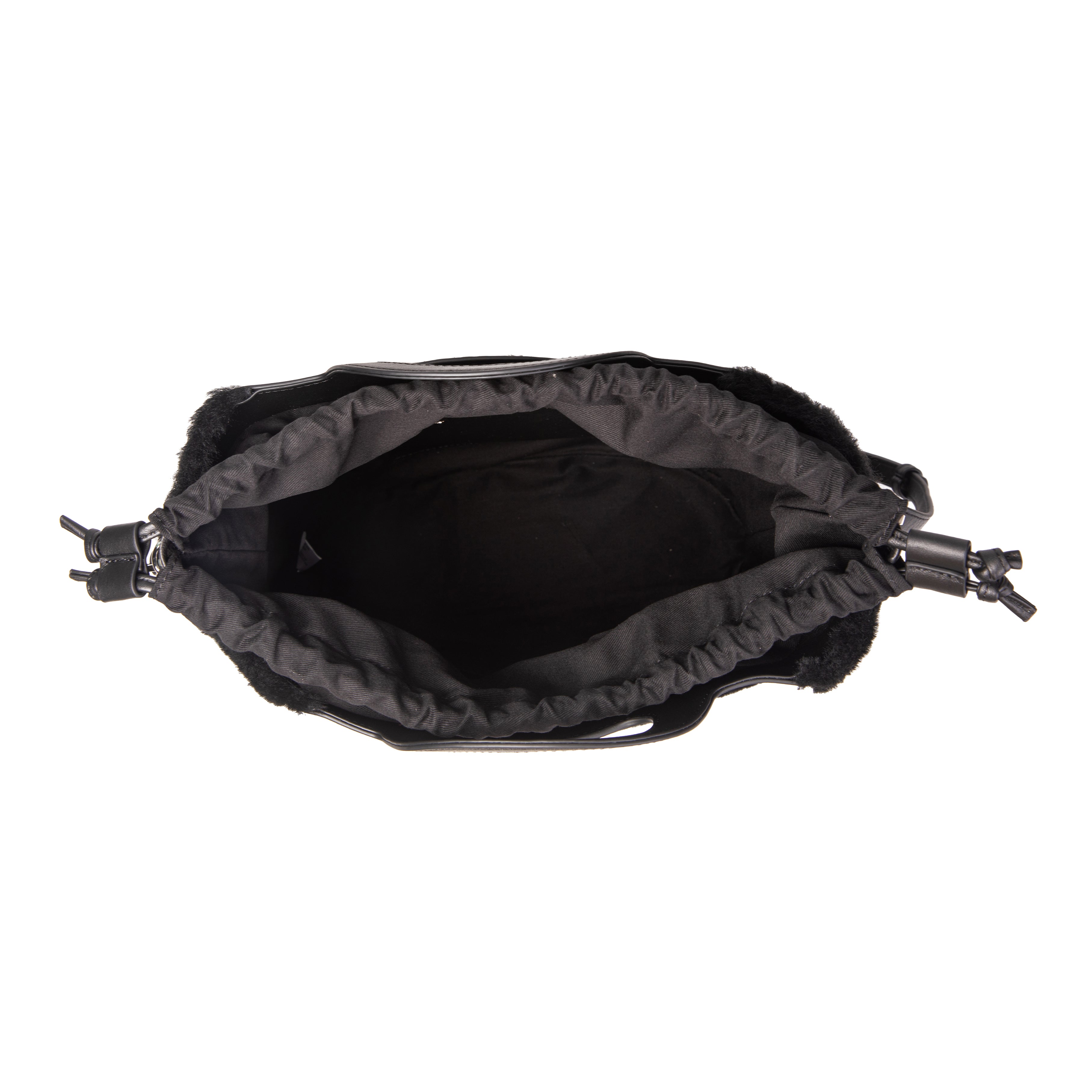 kate-lee-st-tropez-sac-seau-noir-shearling-cuir image 3