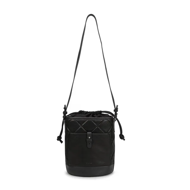 kate-lee-louvre-matelass-sac-seau-cuir-noir-matelass image 1