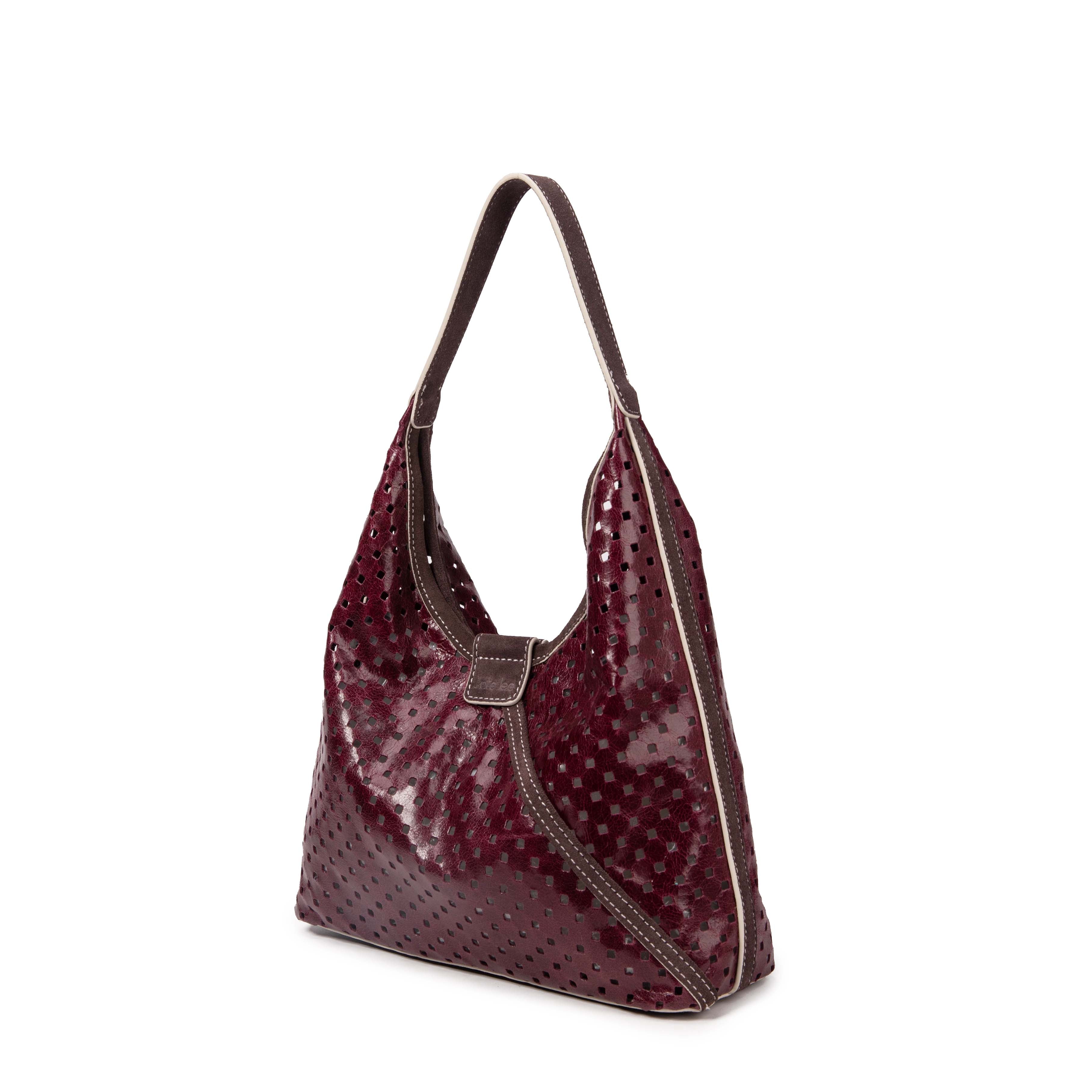 kate-lee-m-lune-sac-cabas-cuir-bordeaux-perfor image 2