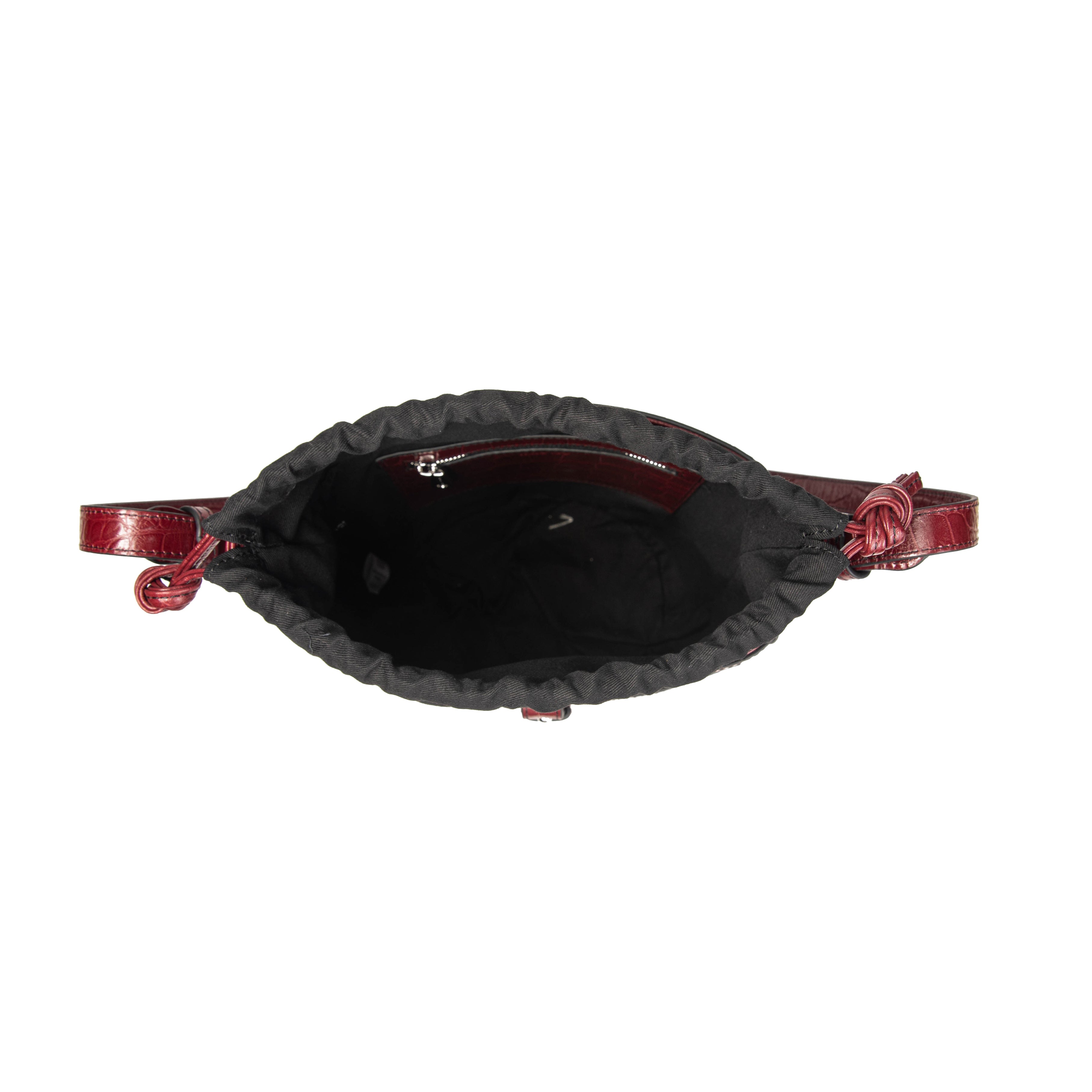 kate-lee-louvre-croco-sac-seau-cuir-lie-de-vin image 3