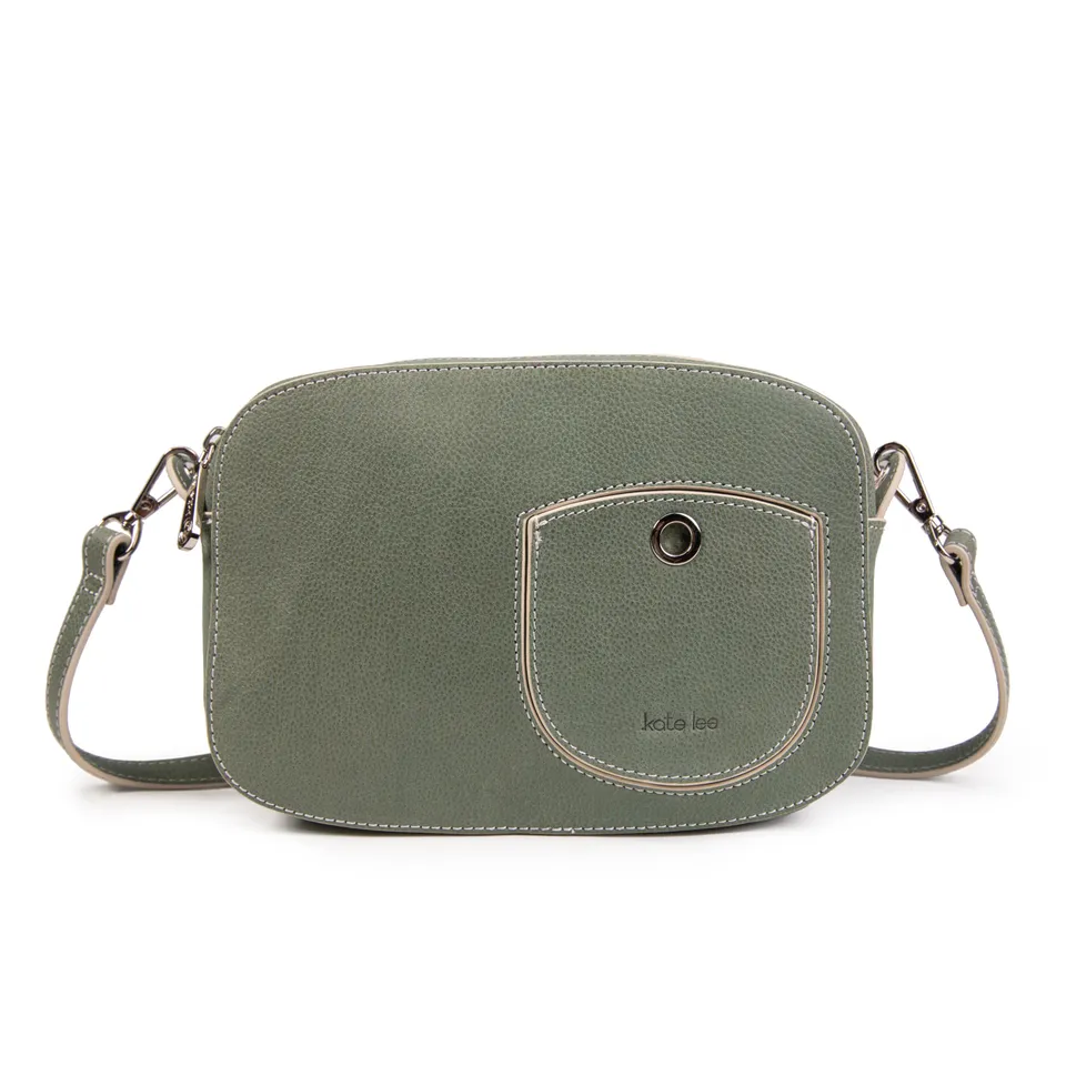 kate-lee-ren-e-sac-bandouli-re-cuir-vert-grain image 1