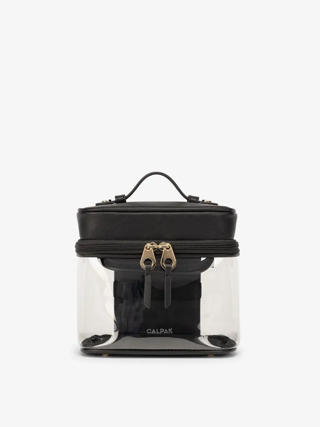 calpak-kaya-clear-train-case-trousse-toilette-glazed-dark-cherry image 1