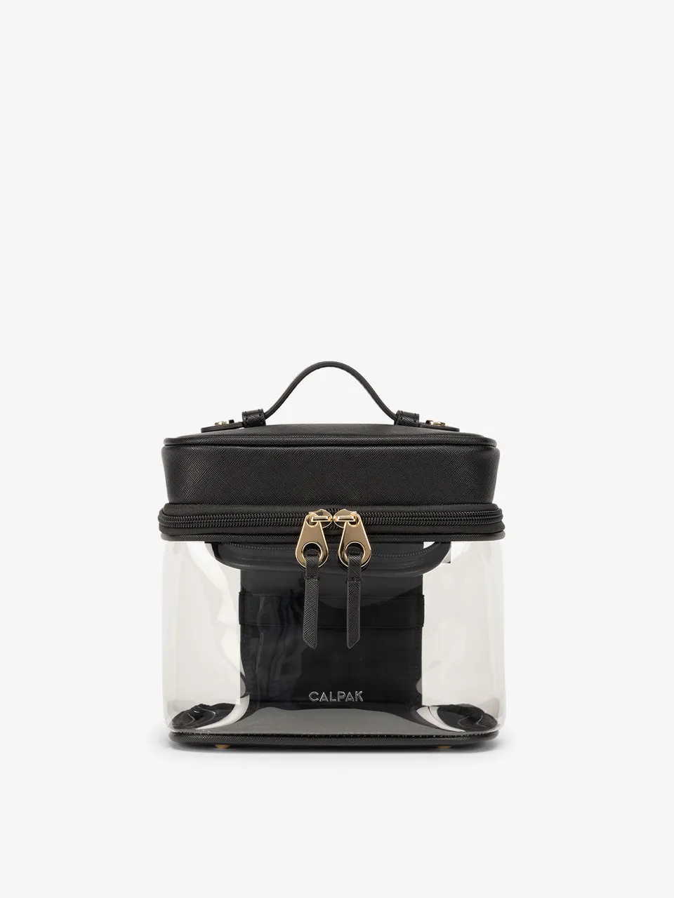 calpak-kaya-clear-train-case-trousse-toilette-glazed-dark-cherry image 1